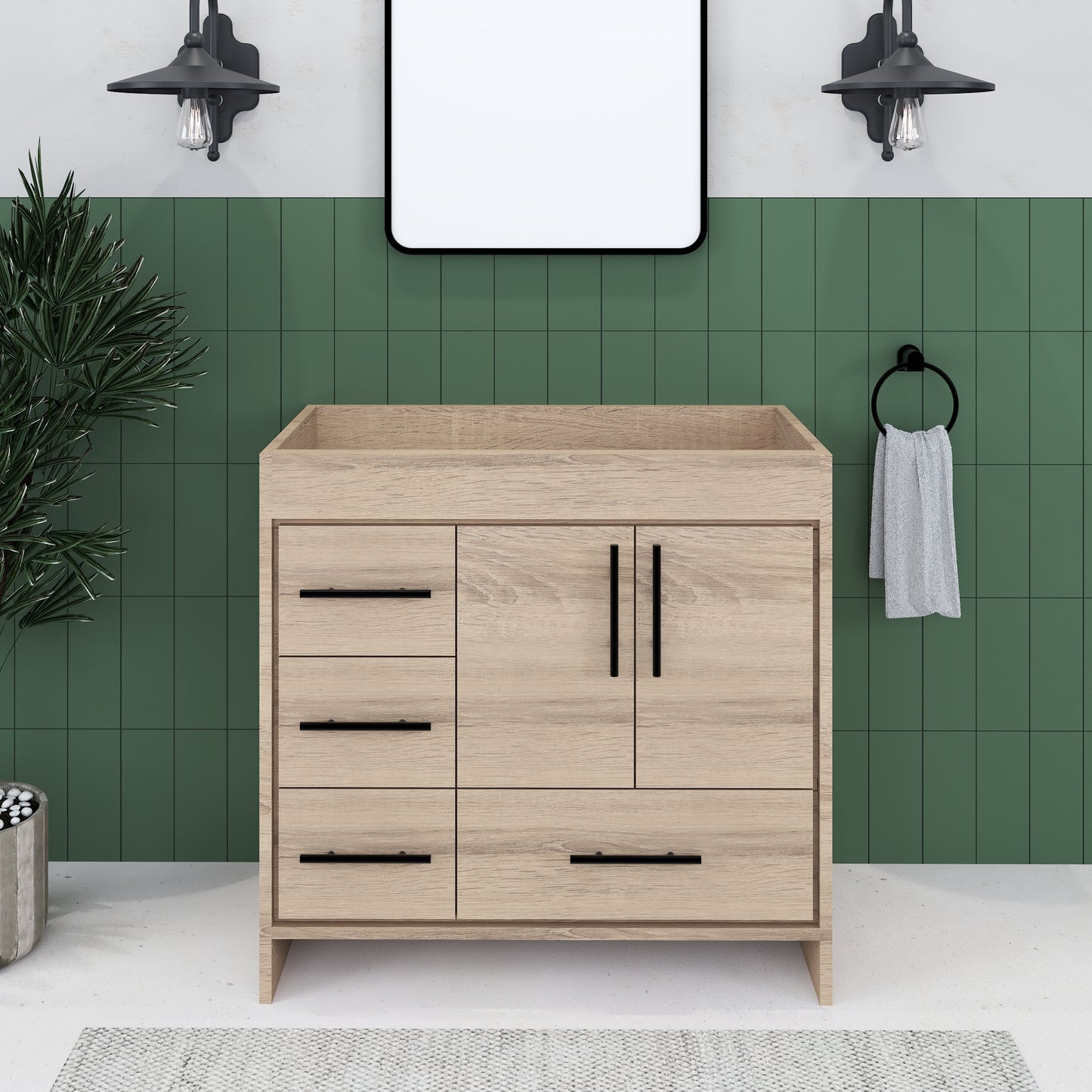 Flow 36" Bathroom Vanity Left Side Drawers Cabinet Only