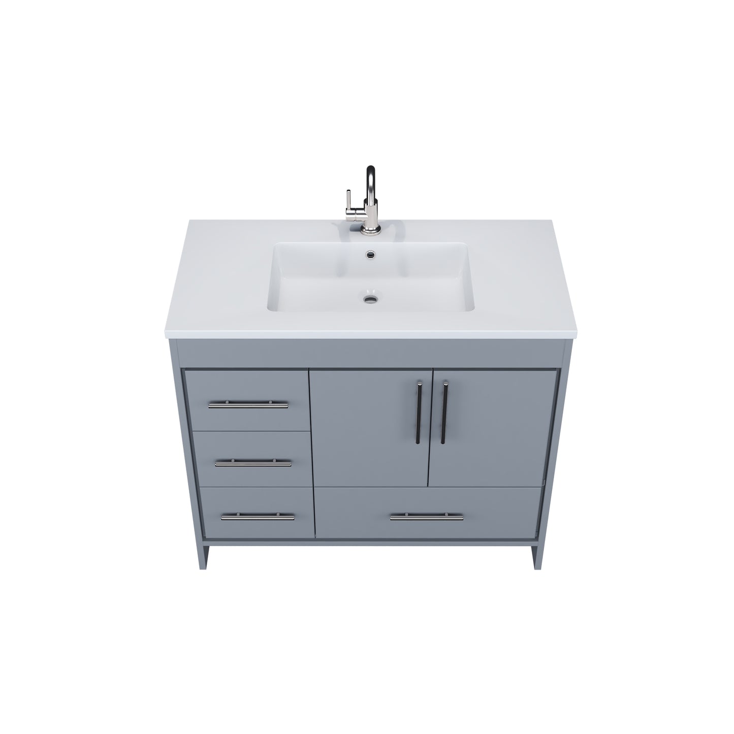 Flow 40" Bathroom Vanity with integrated counter top Left Side Drawers