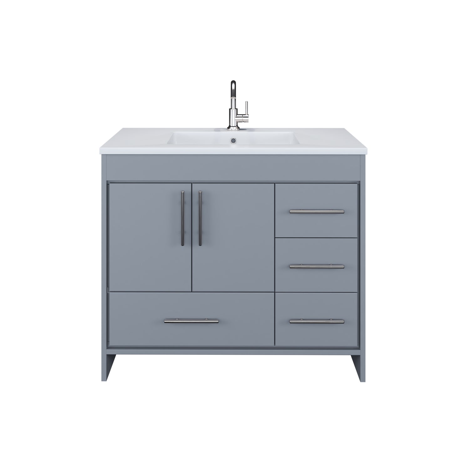 Flow 40" Bathroom Vanity with integrated counter top Right Side Drawers
