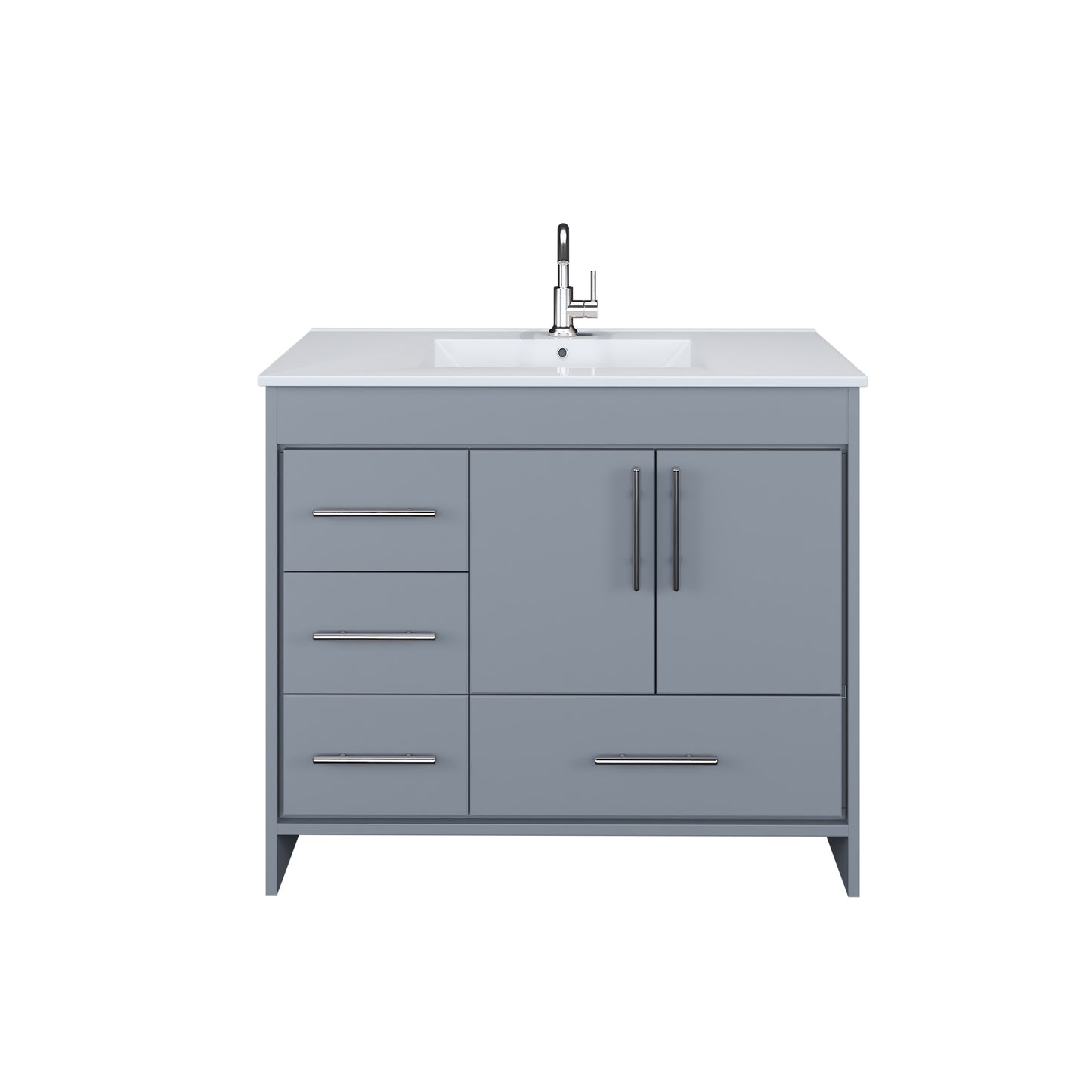 Flow 40" Bathroom Vanity with integrated counter top Left Side Drawers