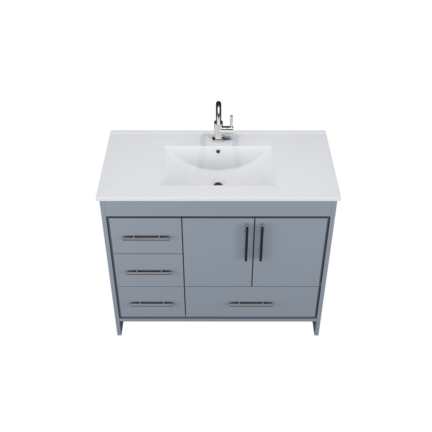 Flow 40" Bathroom Vanity with integrated counter top Left Side Drawers