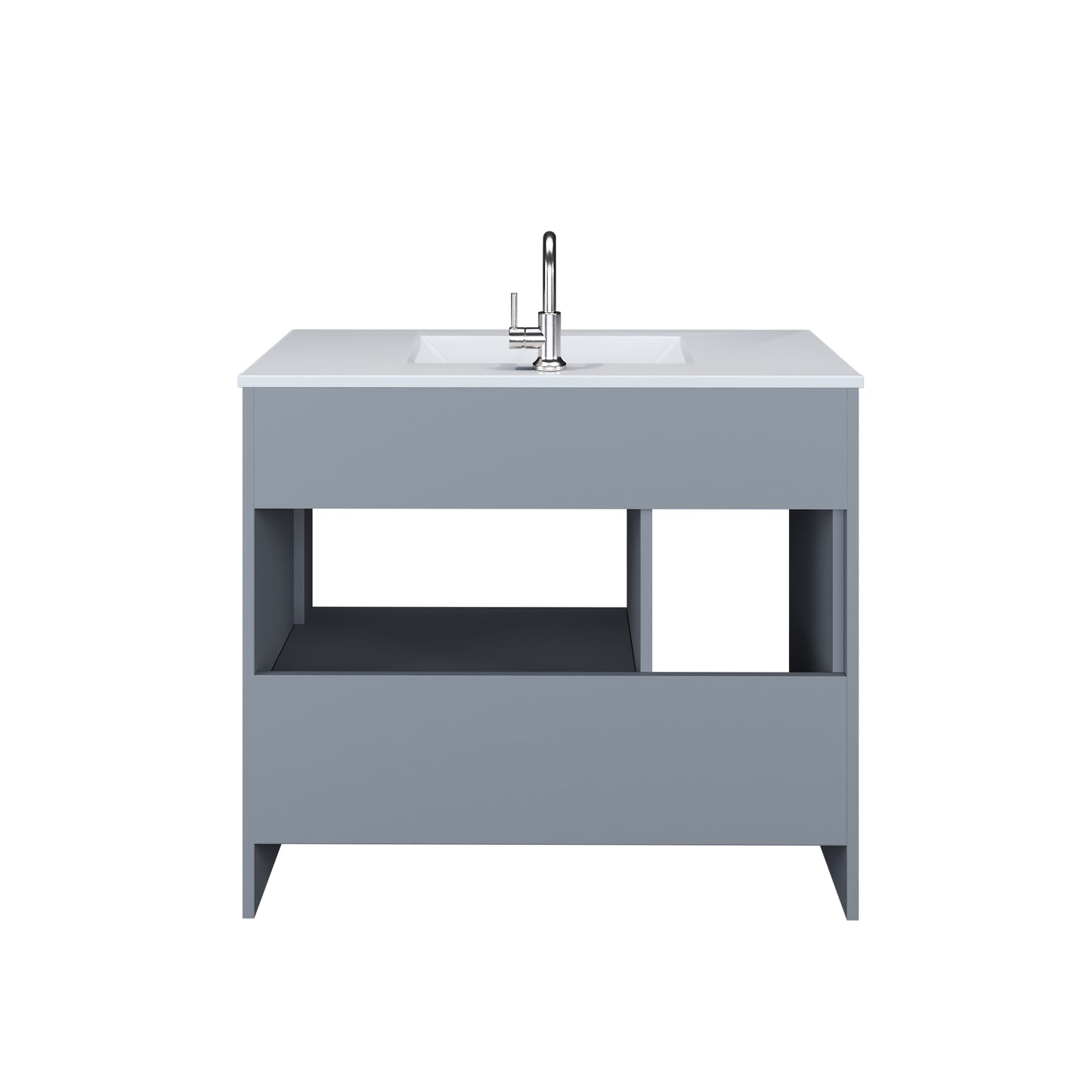 Flow 40" Bathroom Vanity with integrated counter top Left Side Drawers