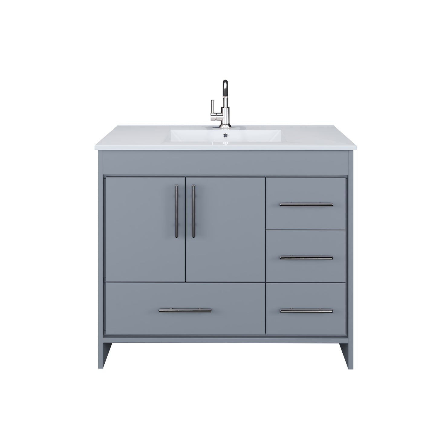 Flow 40" Bathroom Vanity with integrated counter top Right Side Drawers