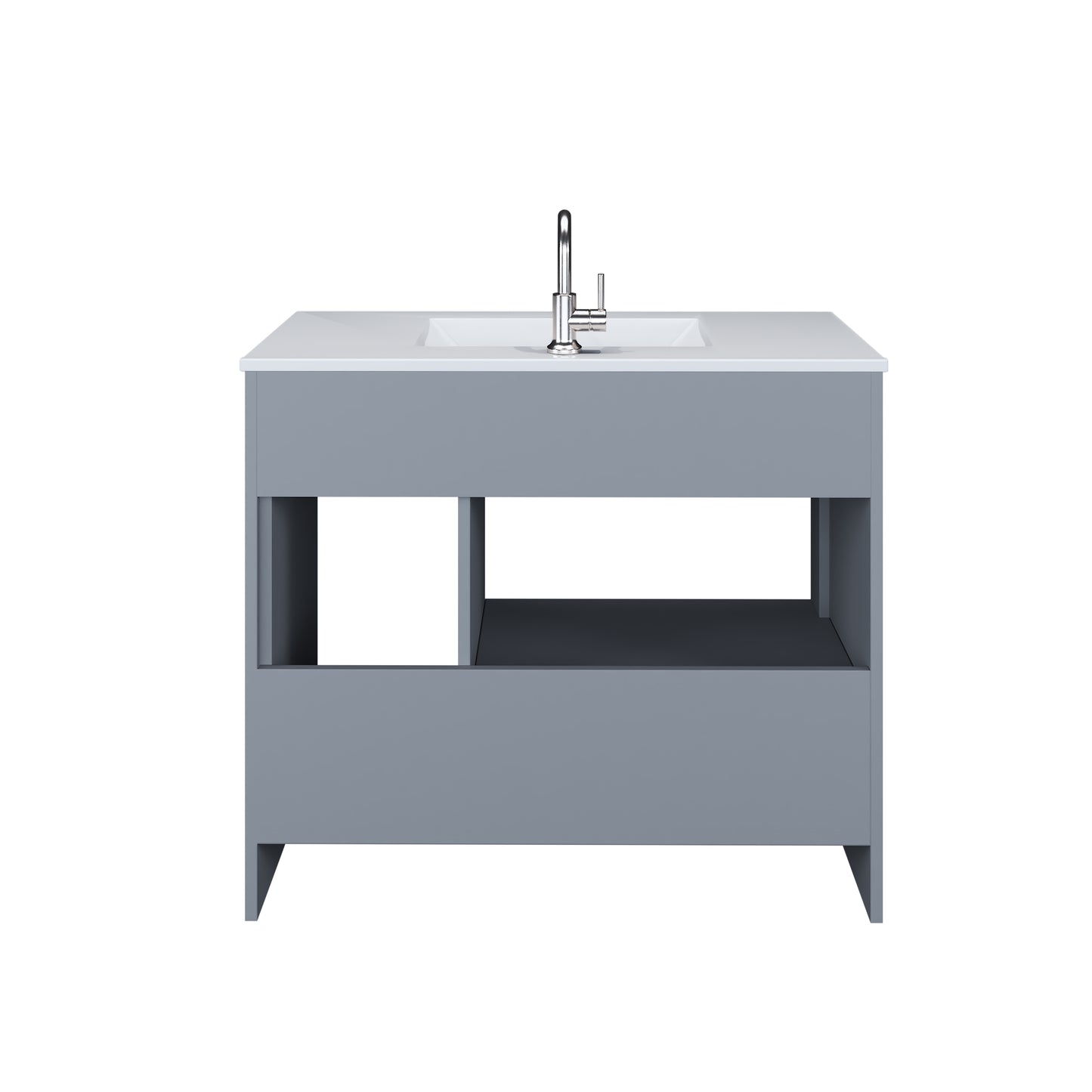 Flow 40" Bathroom Vanity with integrated counter top Right Side Drawers