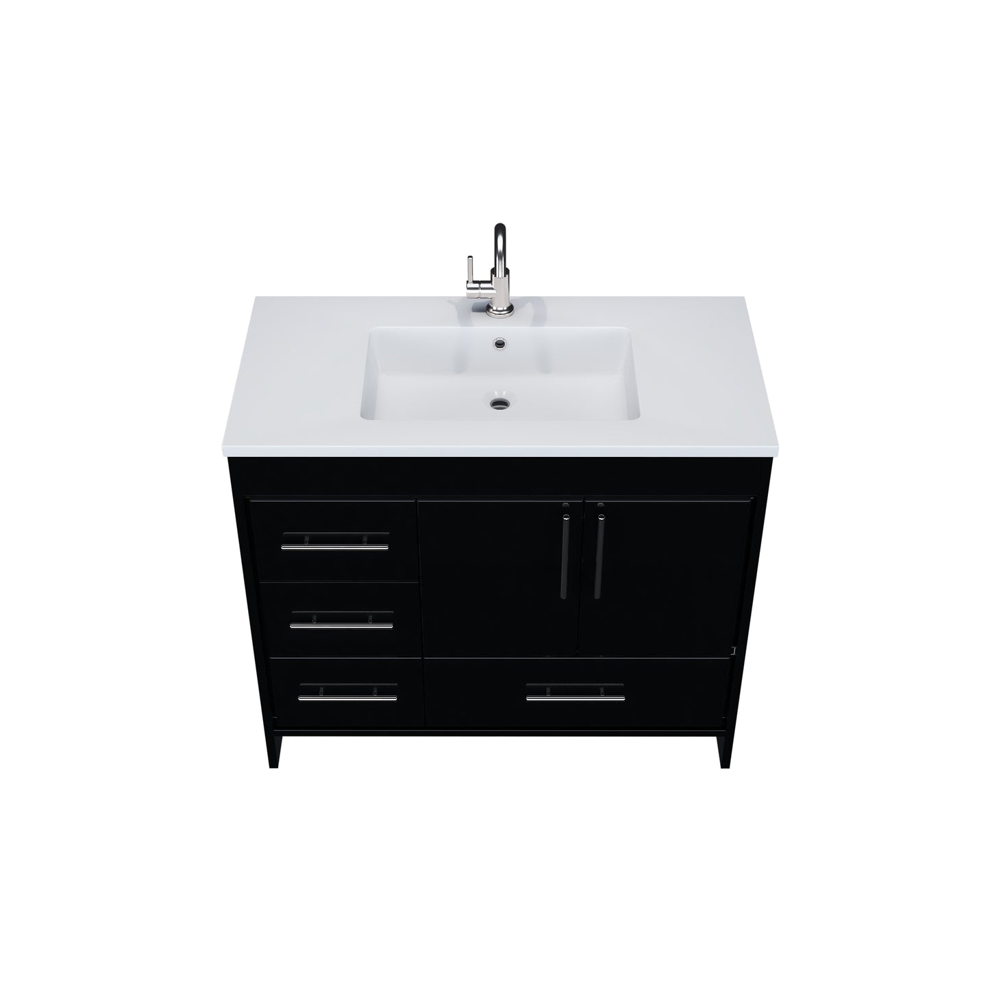 Flow 40" Bathroom Vanity with integrated counter top Left Side Drawers