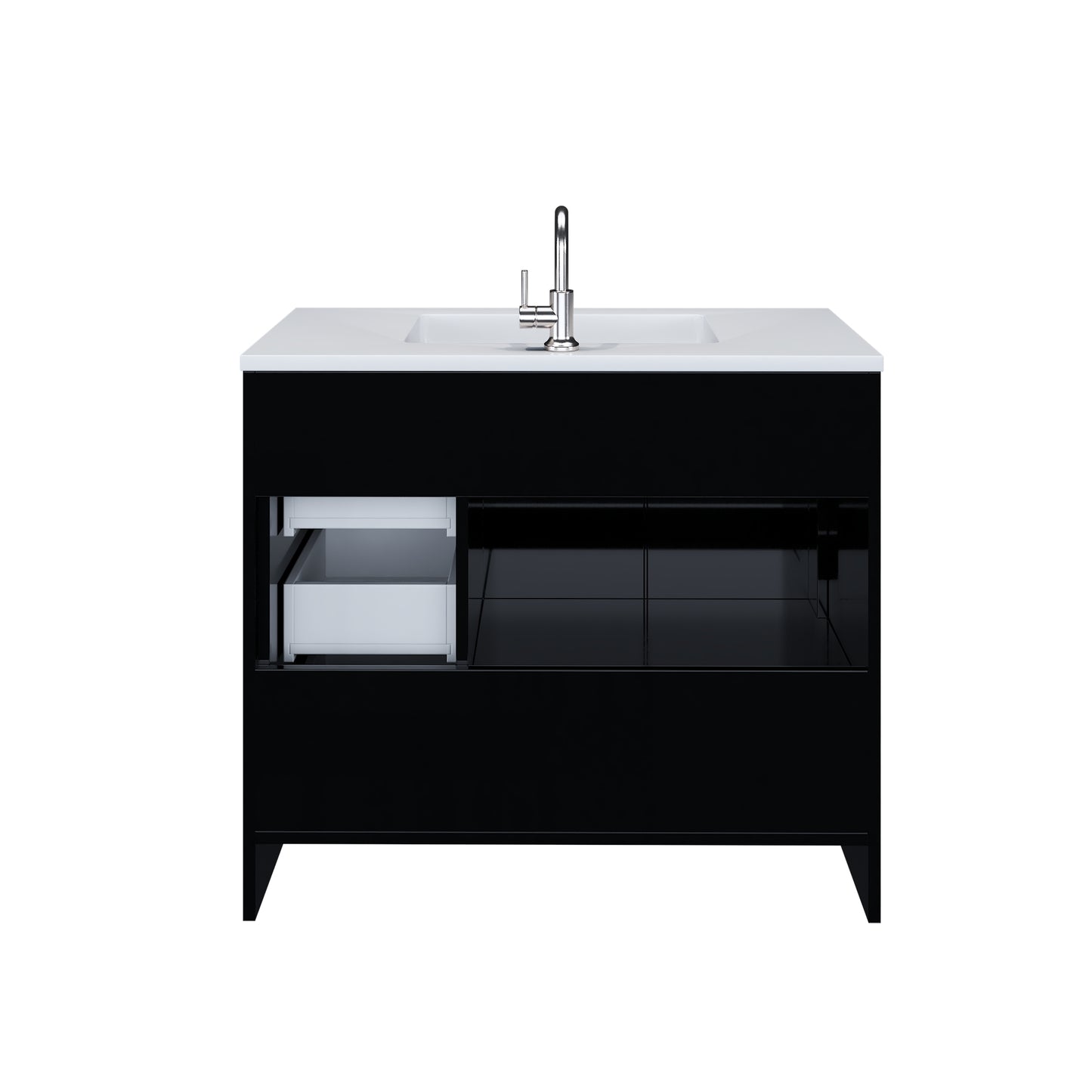 Flow 40" Bathroom Vanity with integrated counter top Right Side Drawers