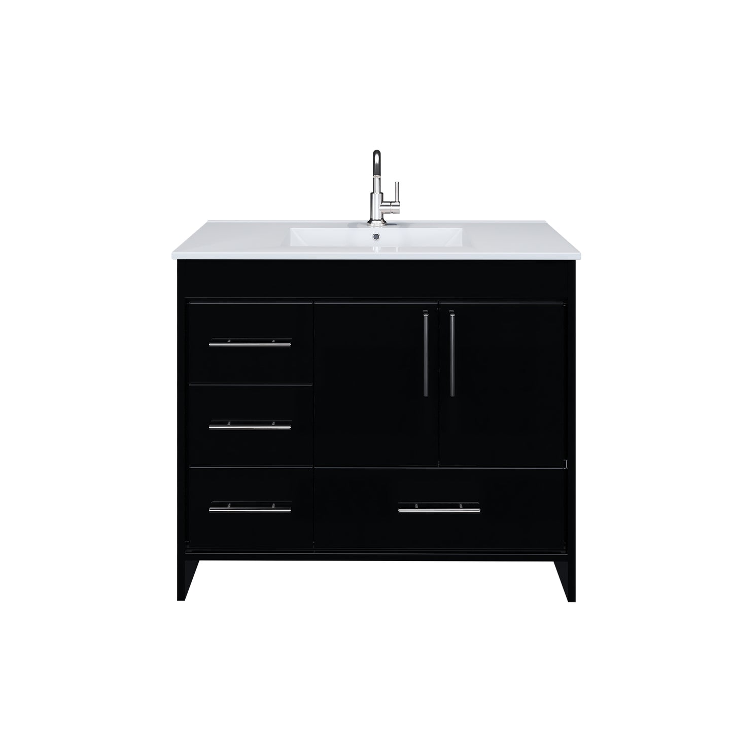 Flow 40" Bathroom Vanity with integrated counter top Left Side Drawers