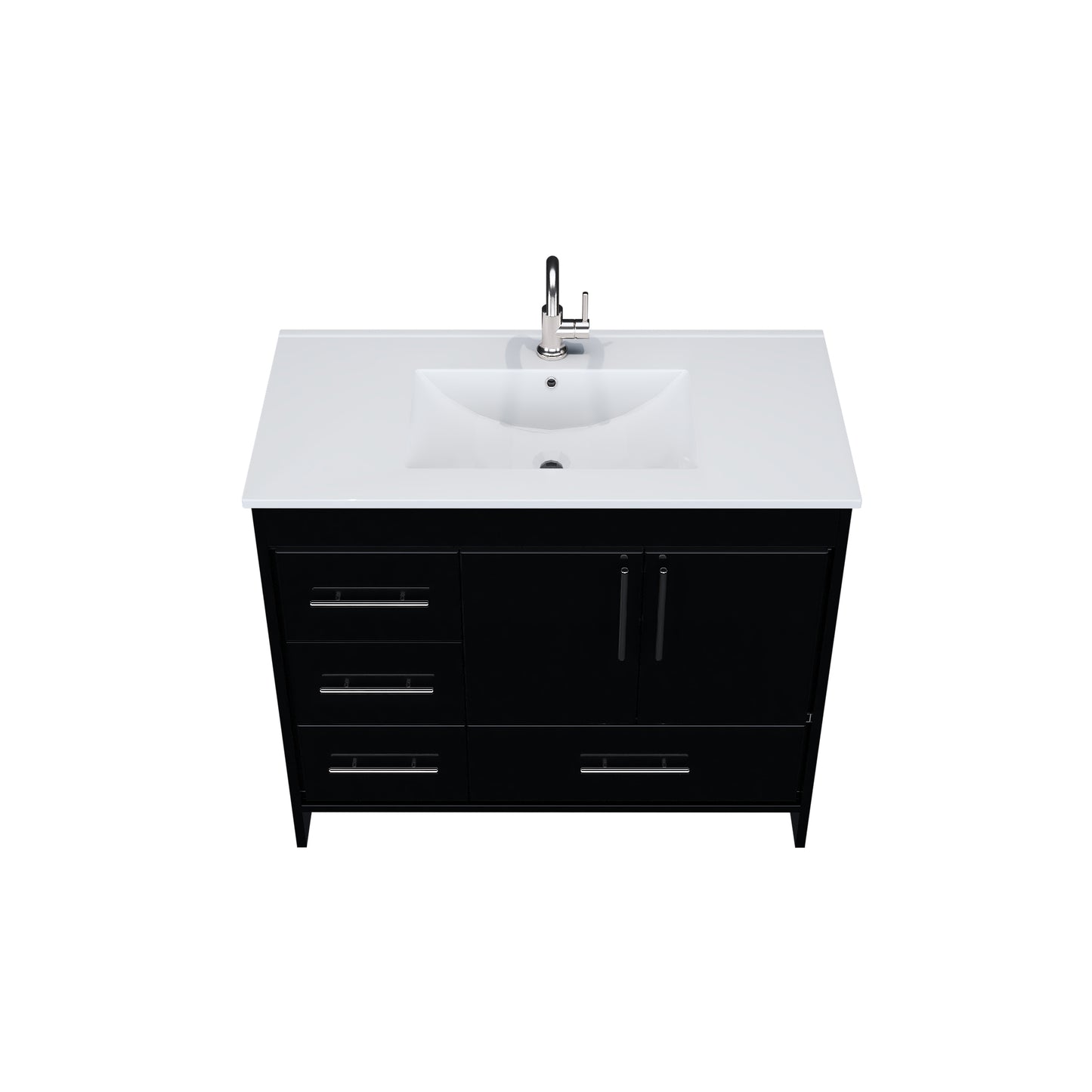 Flow 40" Bathroom Vanity with integrated counter top Left Side Drawers