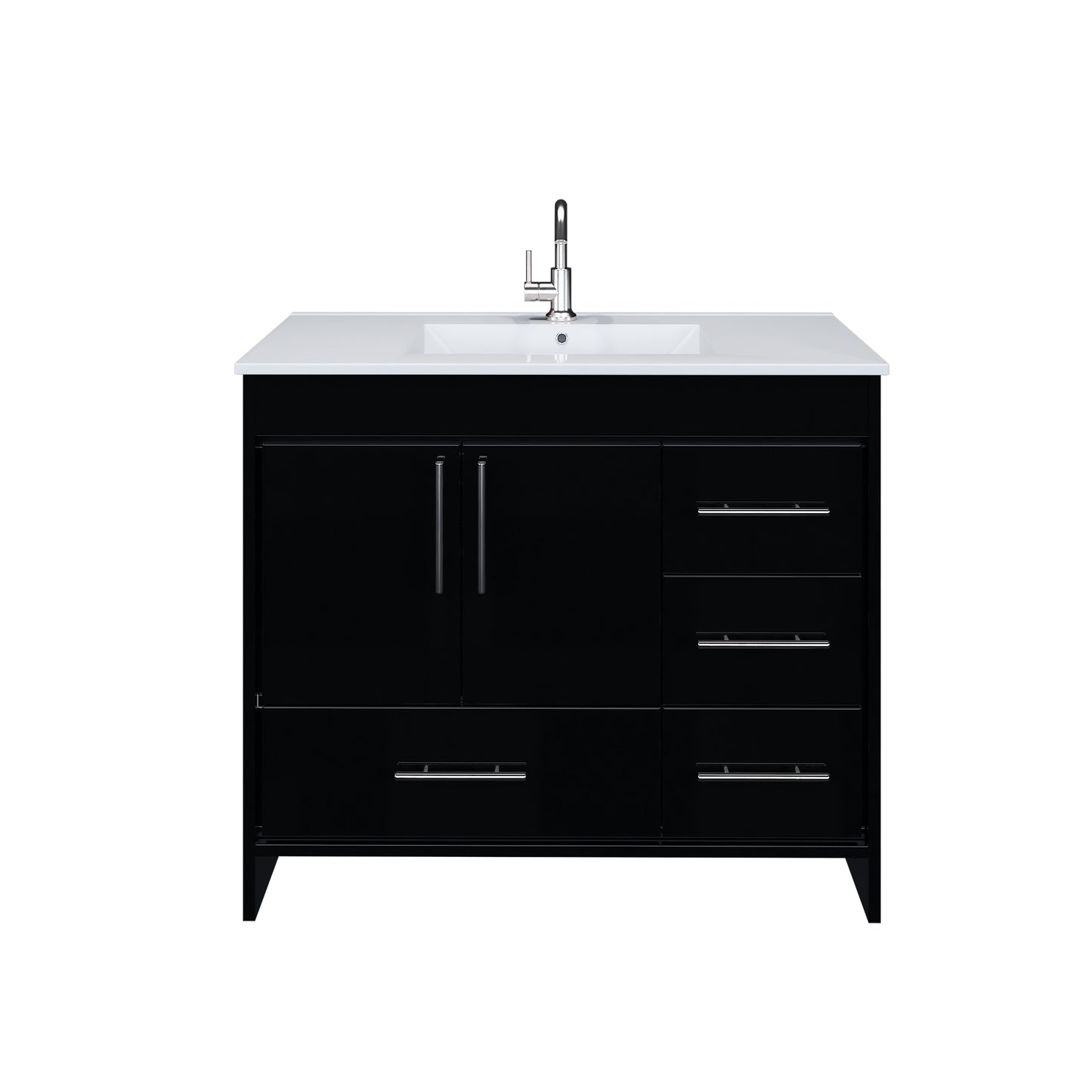 Flow 40" Bathroom Vanity with integrated counter top Right Side Drawers