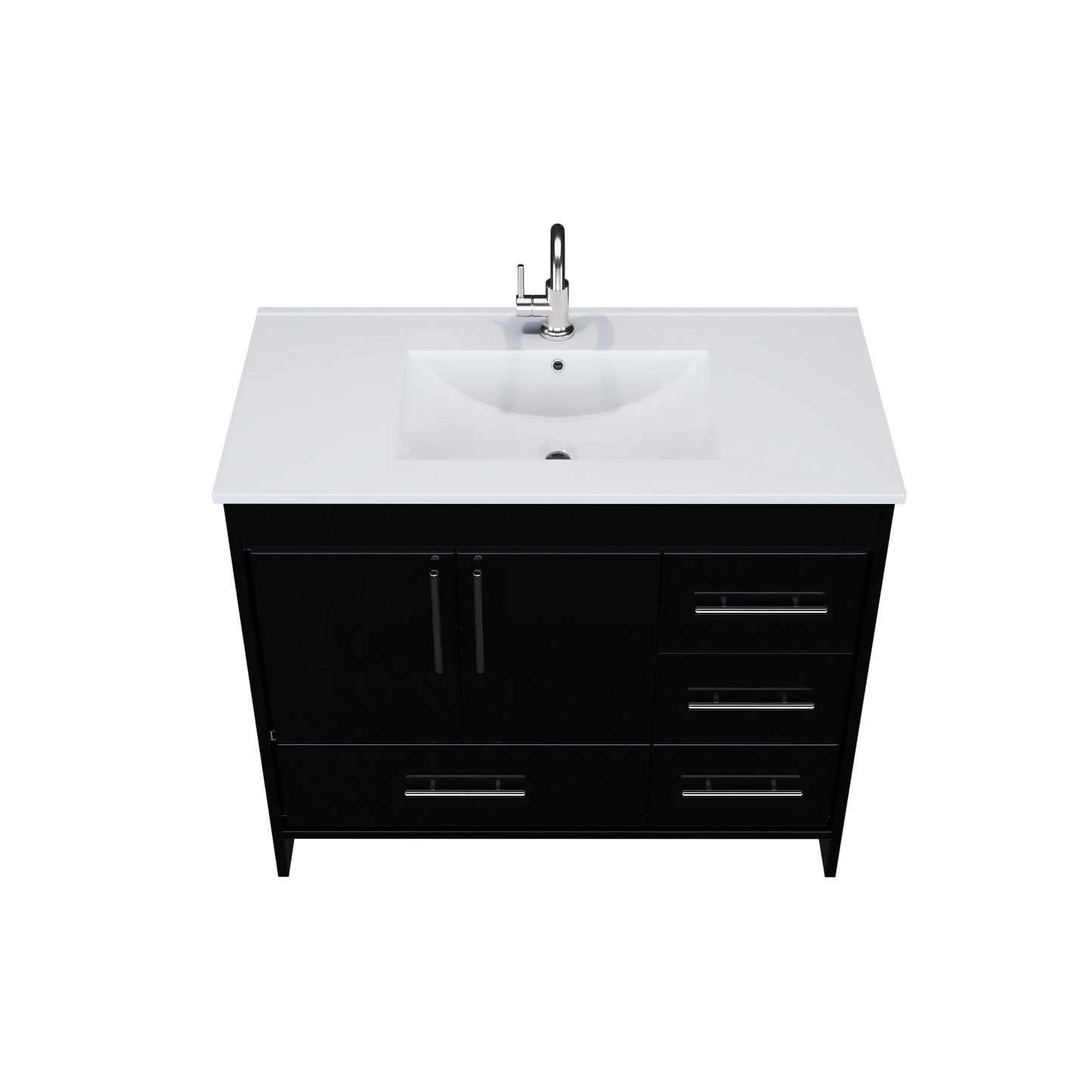 Flow 40" Bathroom Vanity with integrated counter top Right Side Drawers