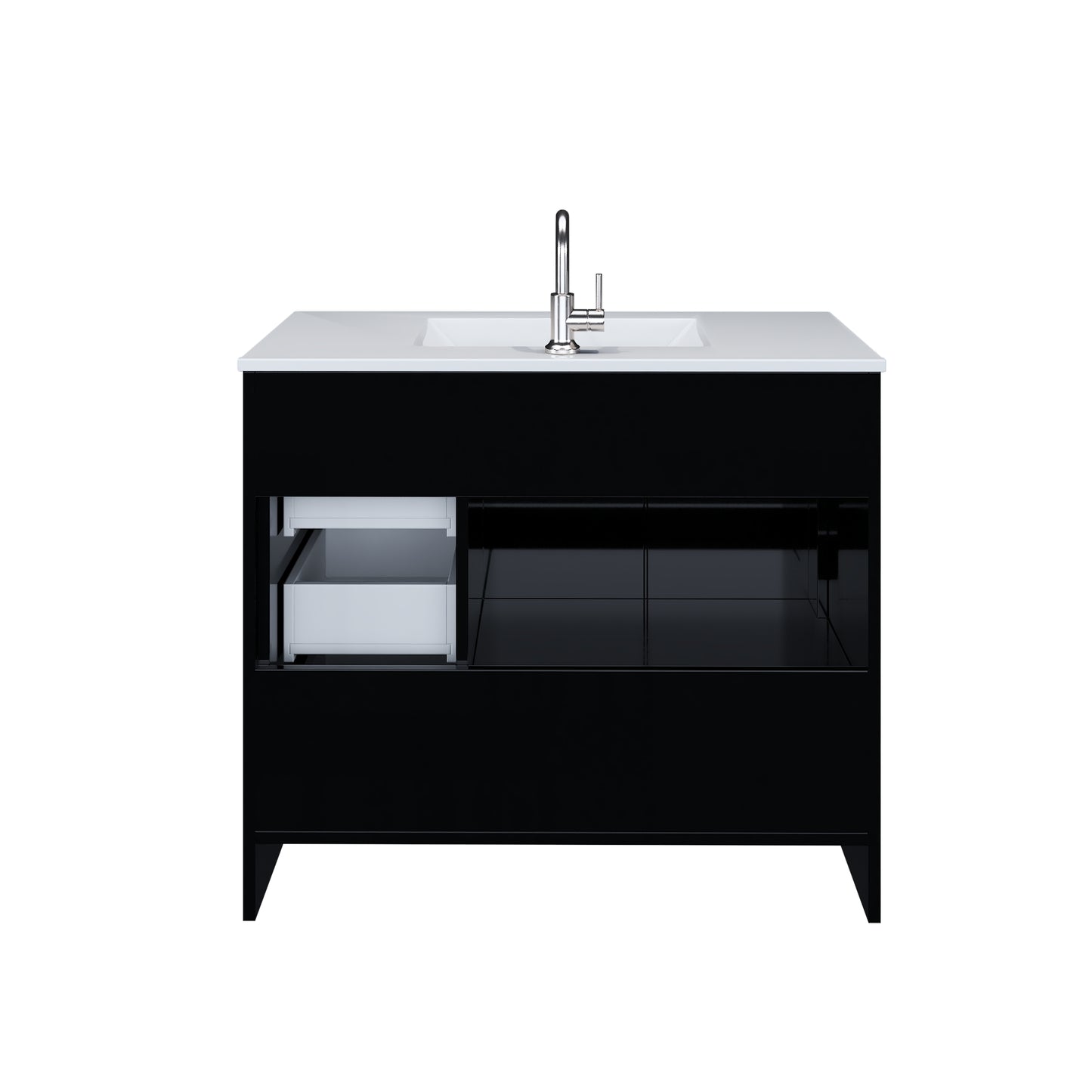 Flow 40" Bathroom Vanity with integrated counter top Right Side Drawers