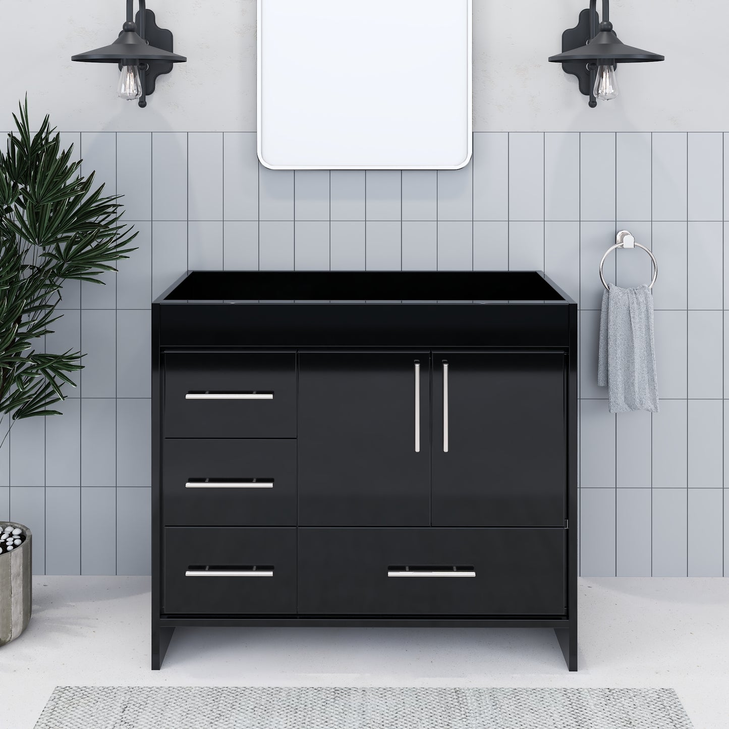 Flow 40" Bathroom Vanity Left Side Drawers Cabinet Only