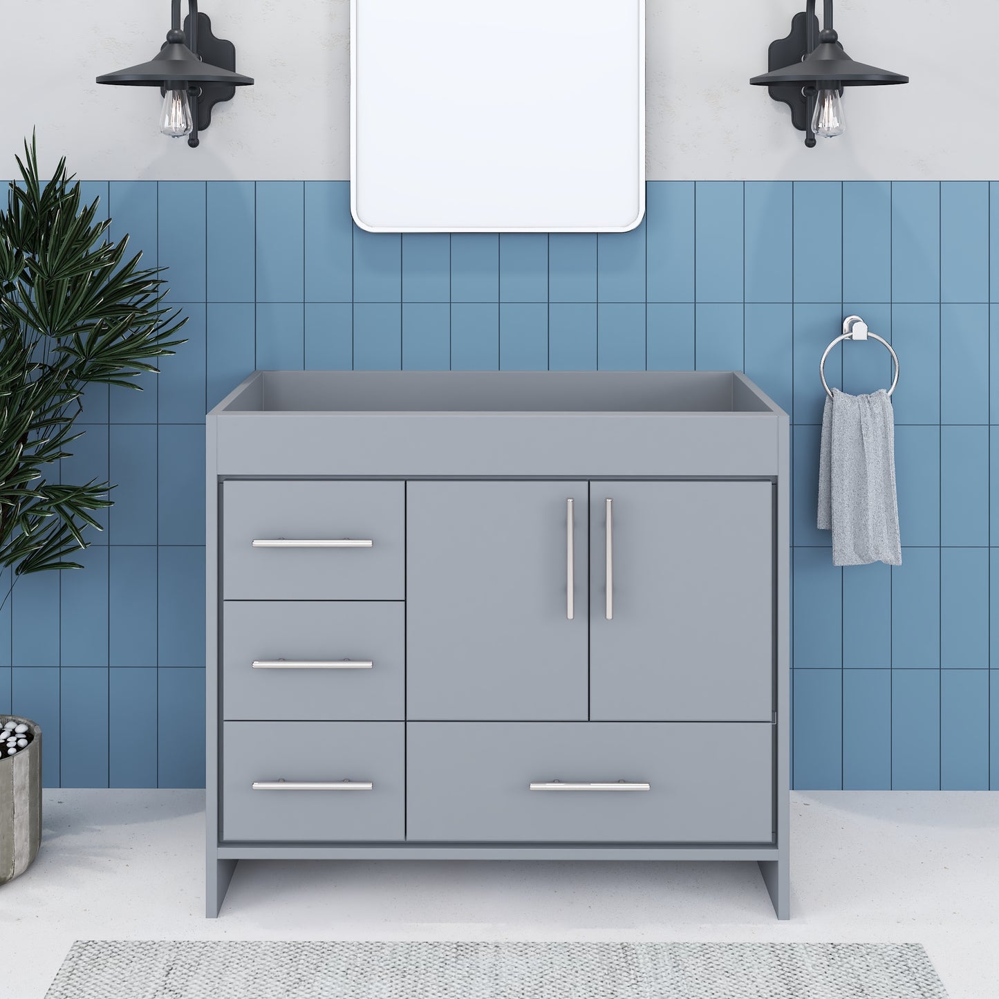 Flow 40" Bathroom Vanity Left Side Drawers Cabinet Only