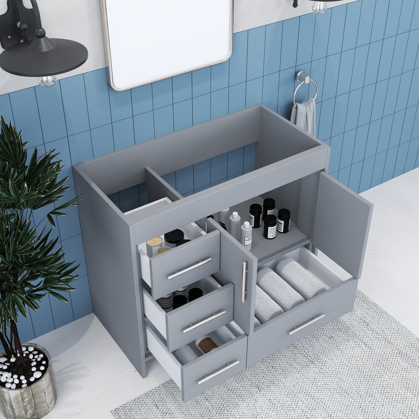 Flow 40" Bathroom Vanity Left Side Drawers Cabinet Only