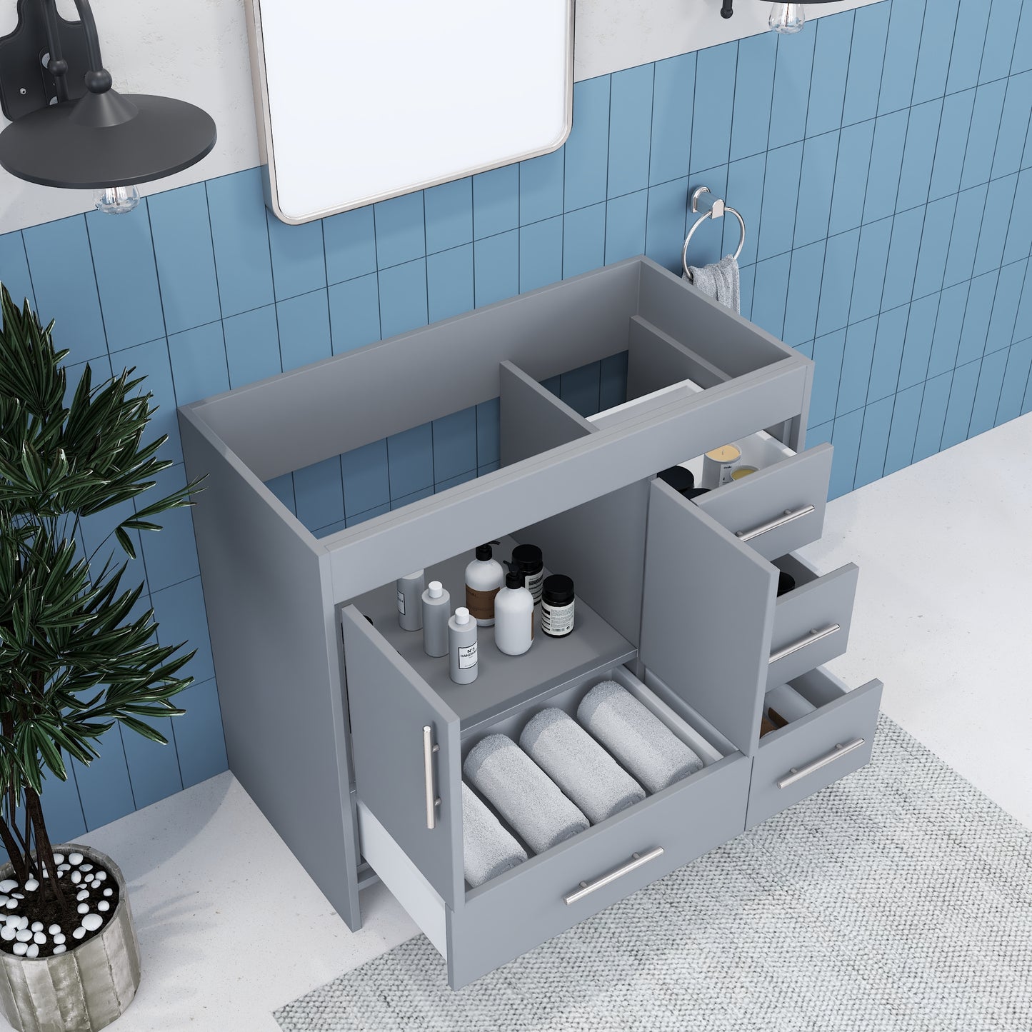 Flow 40" Bathroom Vanity Right Side Drawers Cabinet Only