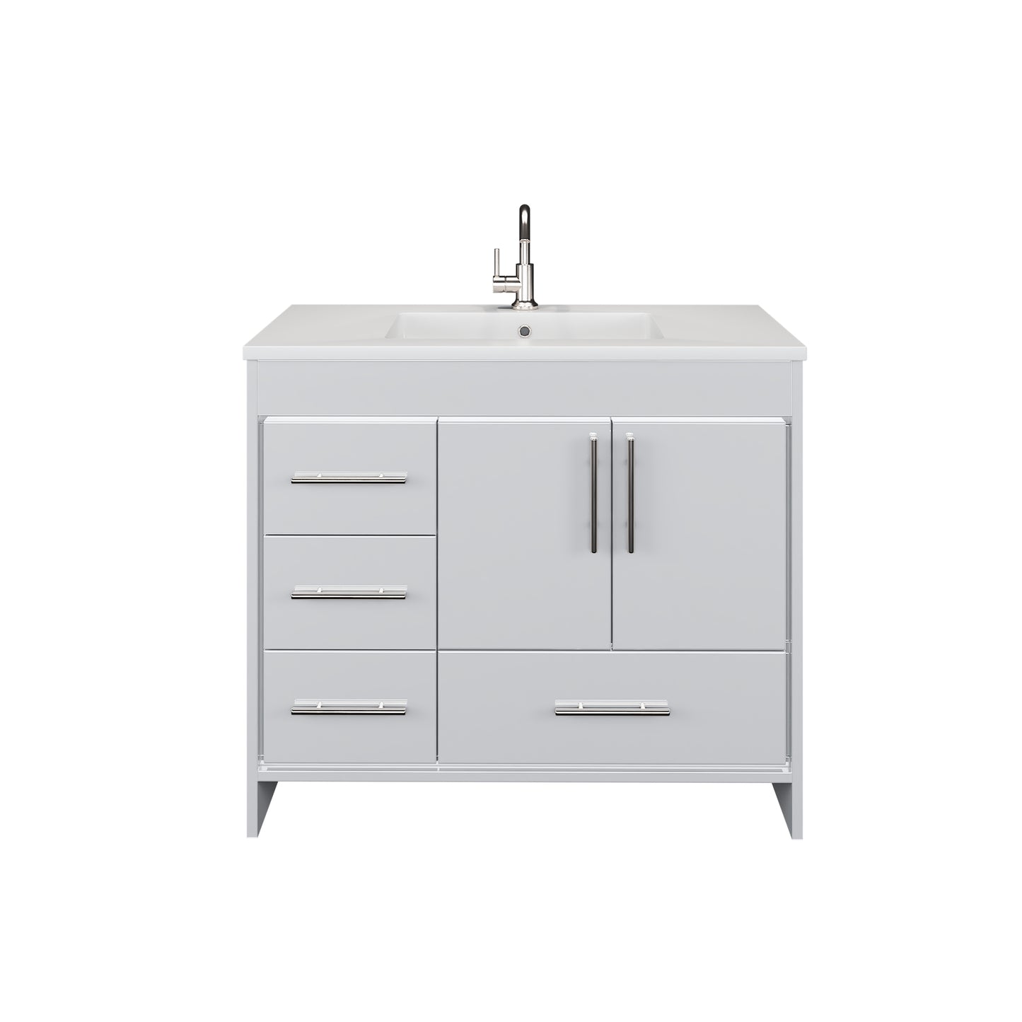Flow 40" Bathroom Vanity with integrated counter top Left Side Drawers