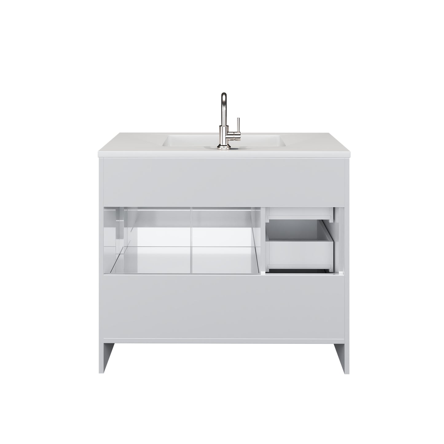Flow 40" Bathroom Vanity with integrated counter top Left Side Drawers