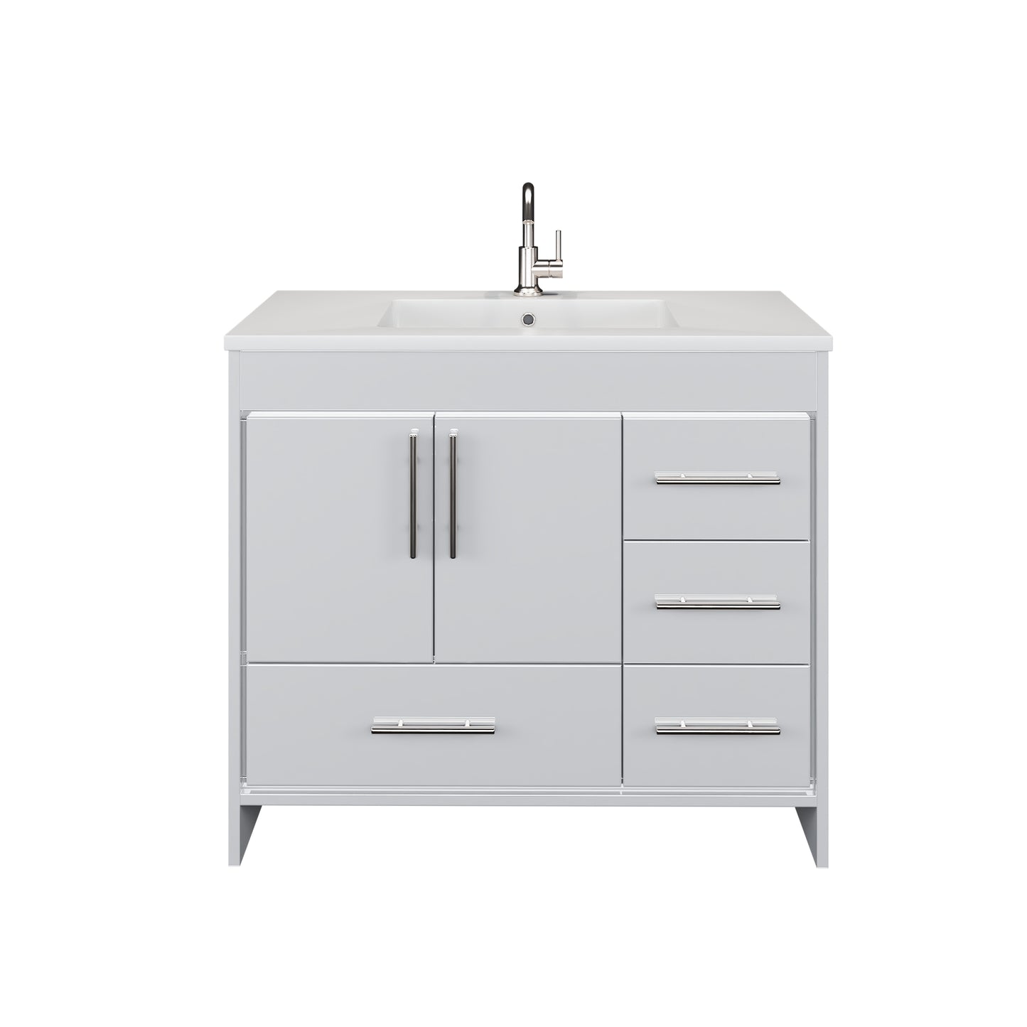 Flow 40" Bathroom Vanity with integrated counter top Right Side Drawers