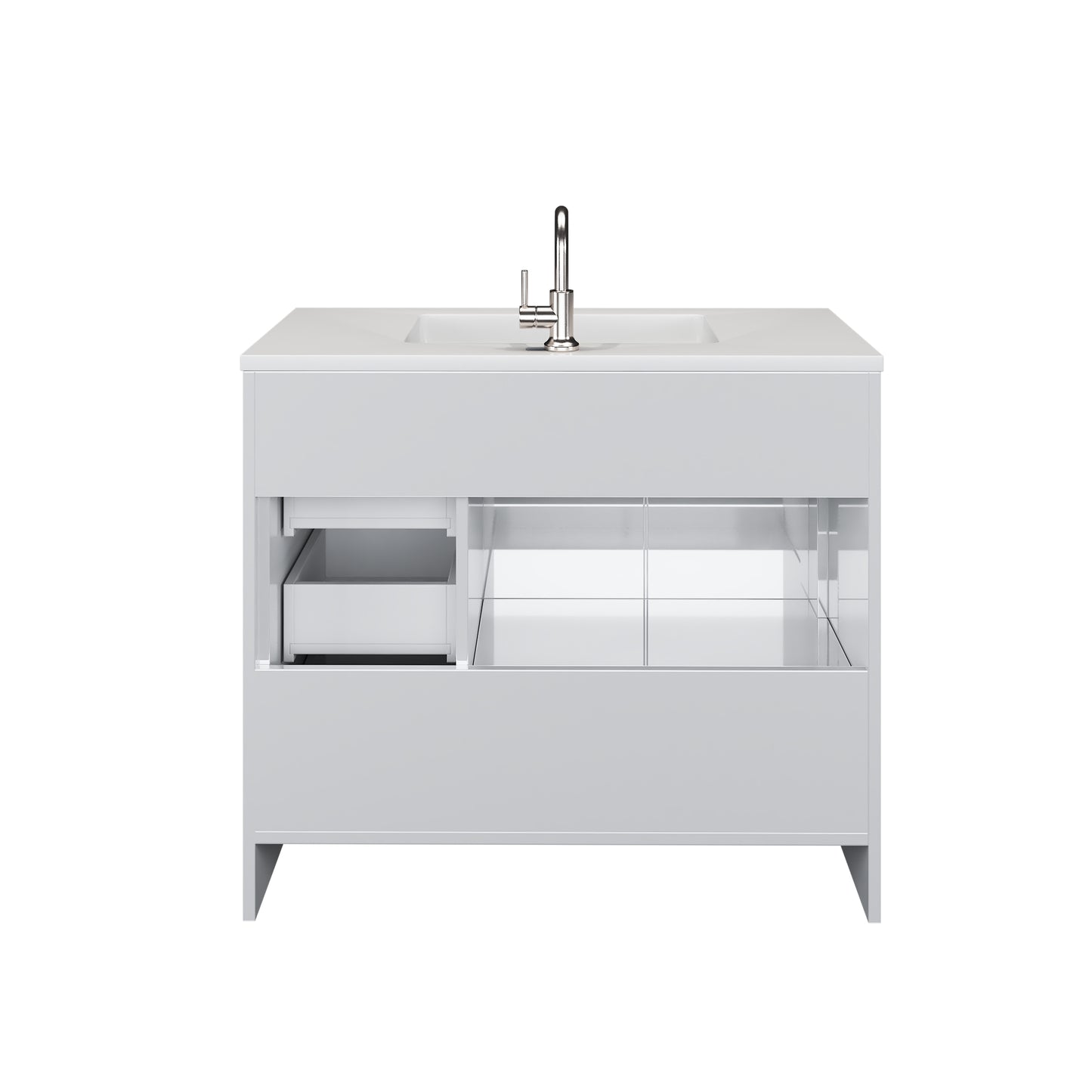 Flow 40" Bathroom Vanity with integrated counter top Right Side Drawers