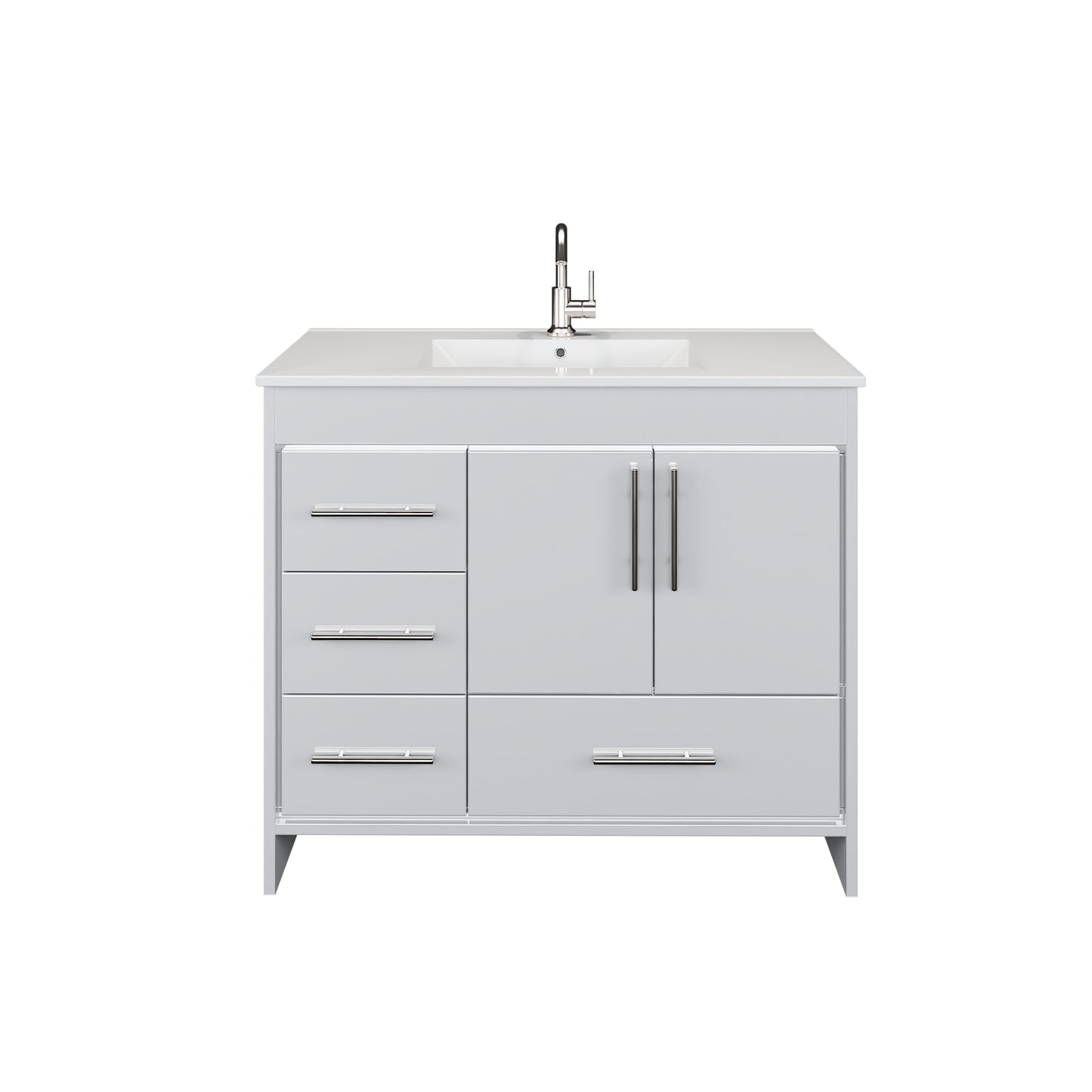 Flow 40" Bathroom Vanity with integrated counter top Left Side Drawers