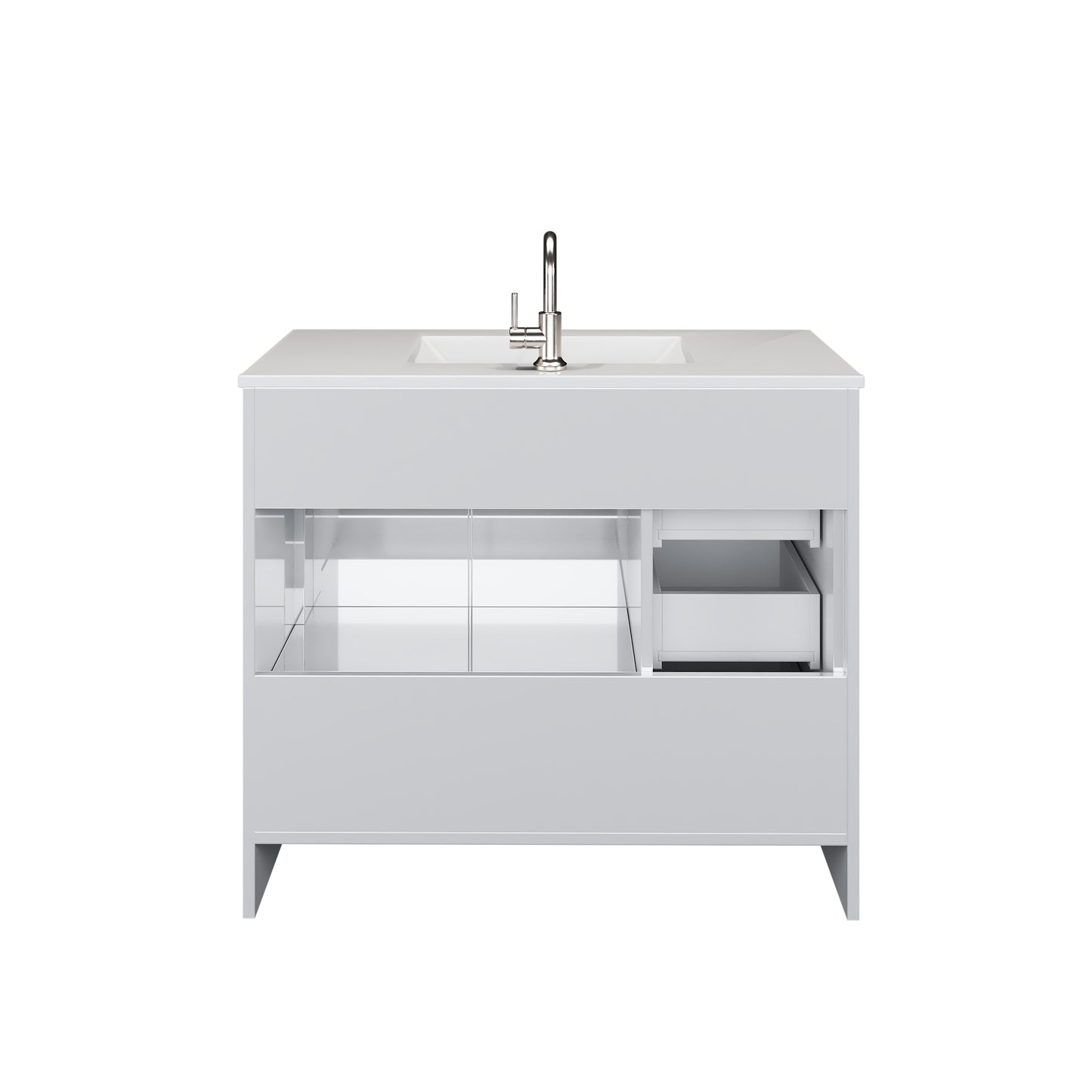 Flow 40" Bathroom Vanity with integrated counter top Left Side Drawers
