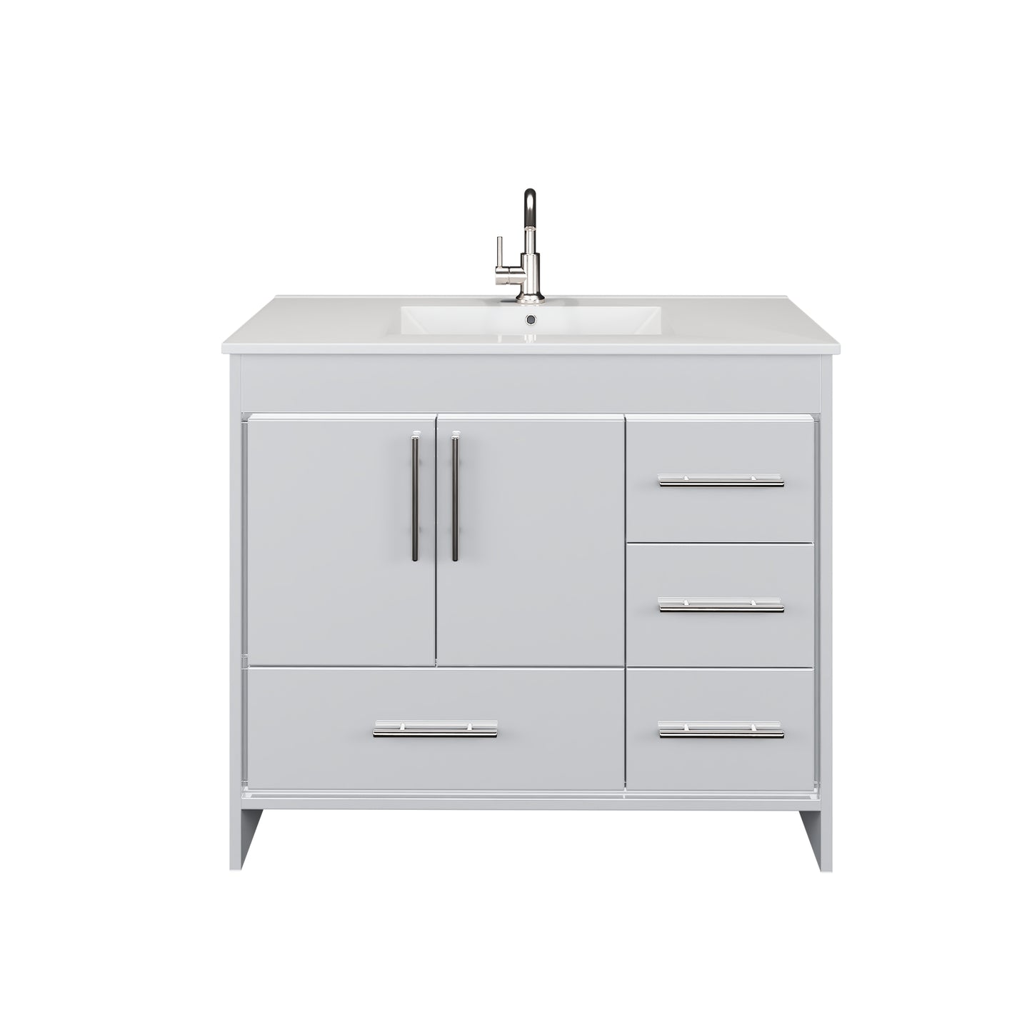 Flow 40" Bathroom Vanity with integrated counter top Right Side Drawers
