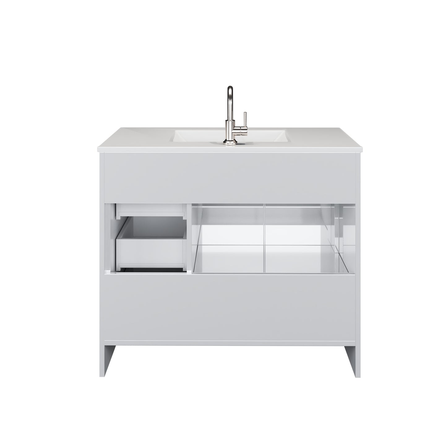 Flow 40" Bathroom Vanity with integrated counter top Right Side Drawers