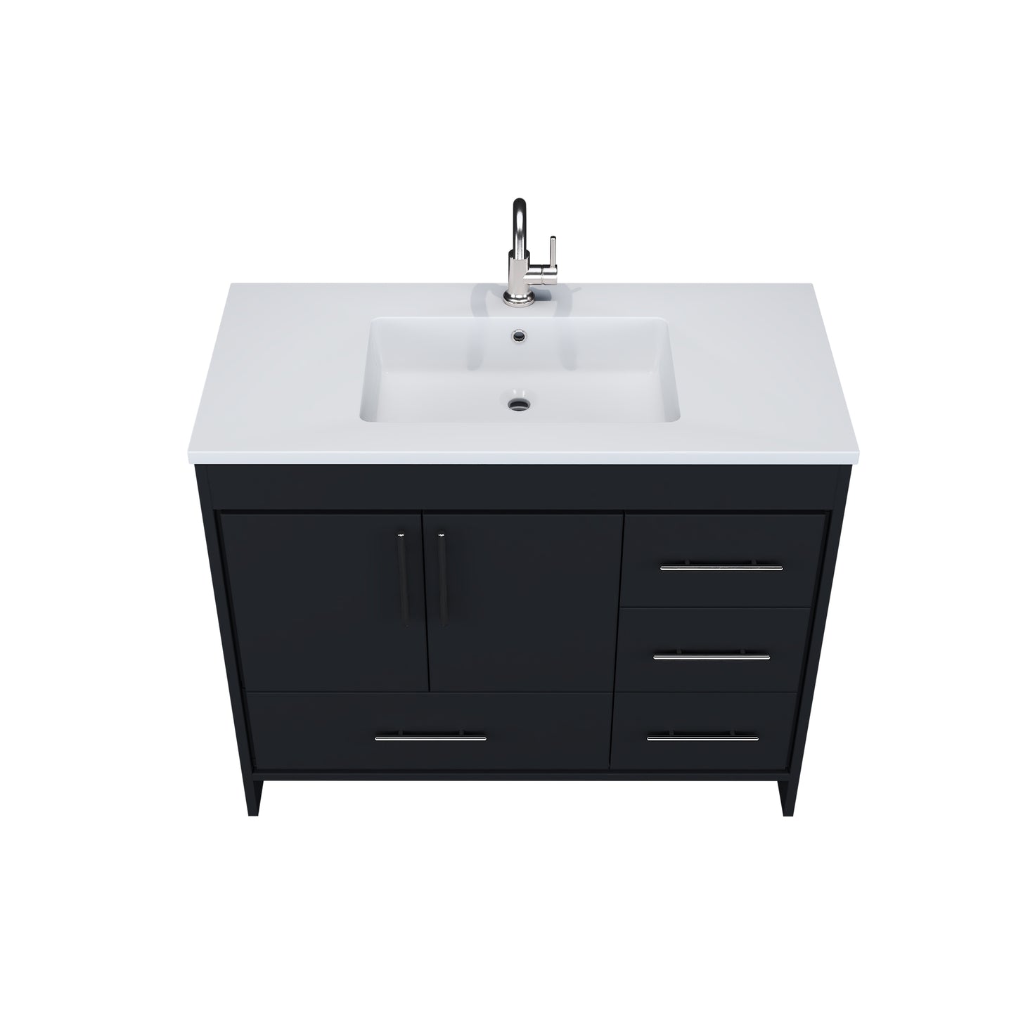 Flow 40" Bathroom Vanity with integrated counter top Left Side Drawers