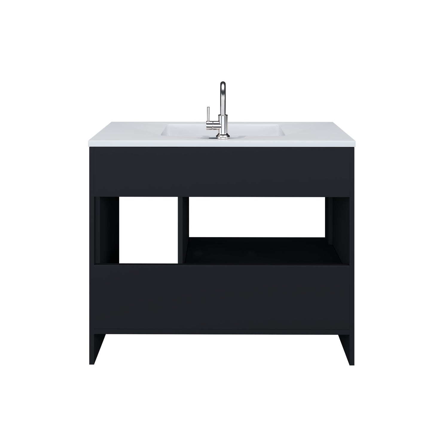 Flow 40" Bathroom Vanity with integrated counter top Left Side Drawers
