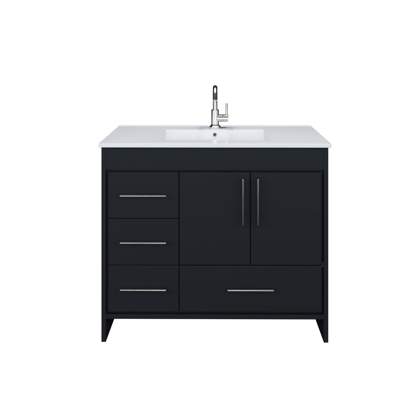 Flow 40" Bathroom Vanity with integrated counter top Left Side Drawers