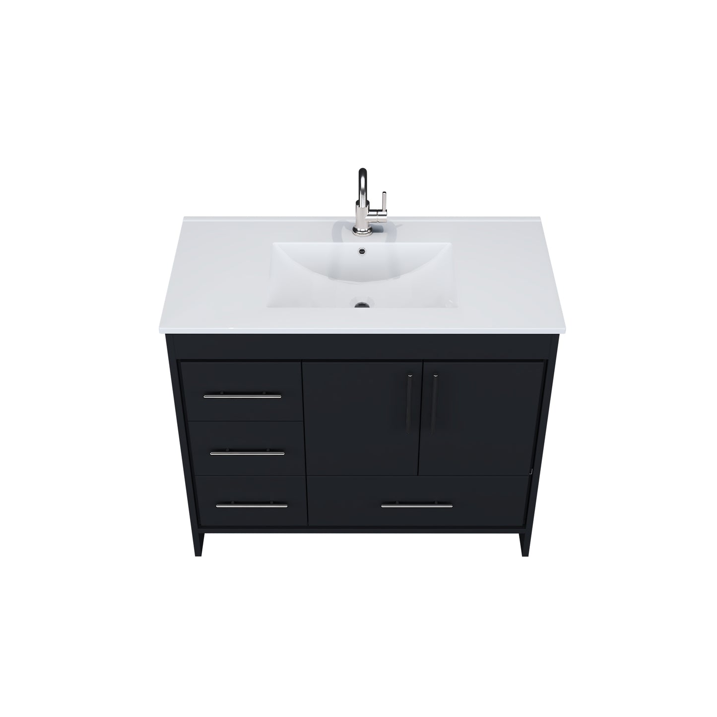 Flow 40" Bathroom Vanity with integrated counter top Left Side Drawers