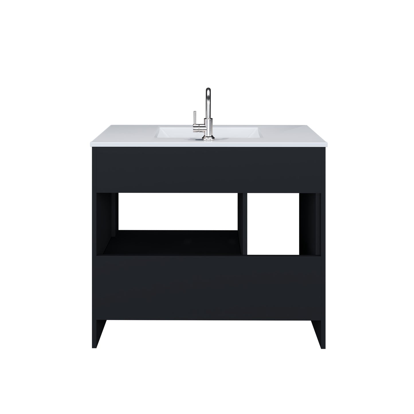 Flow 40" Bathroom Vanity with integrated counter top Left Side Drawers