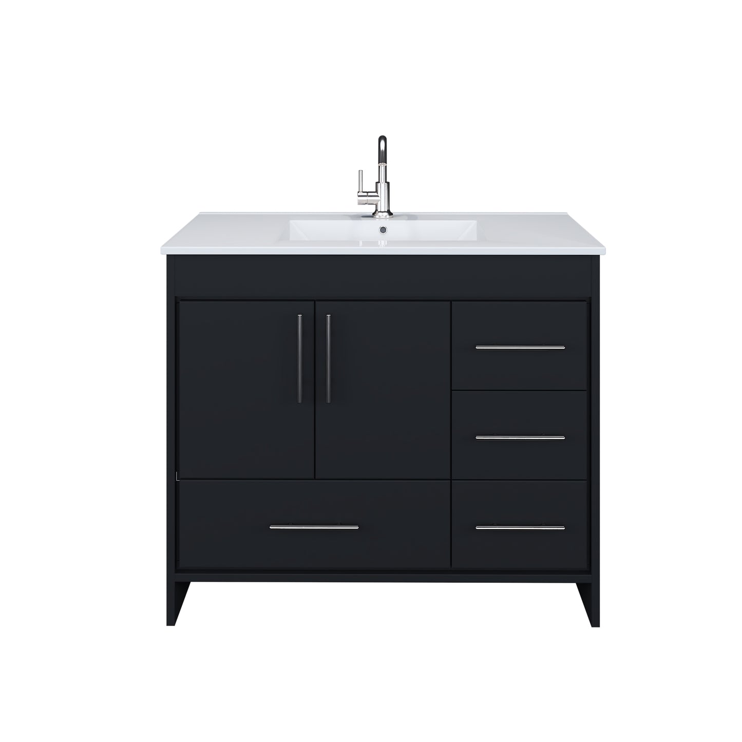 Flow 40" Bathroom Vanity with integrated counter top Right Side Drawers
