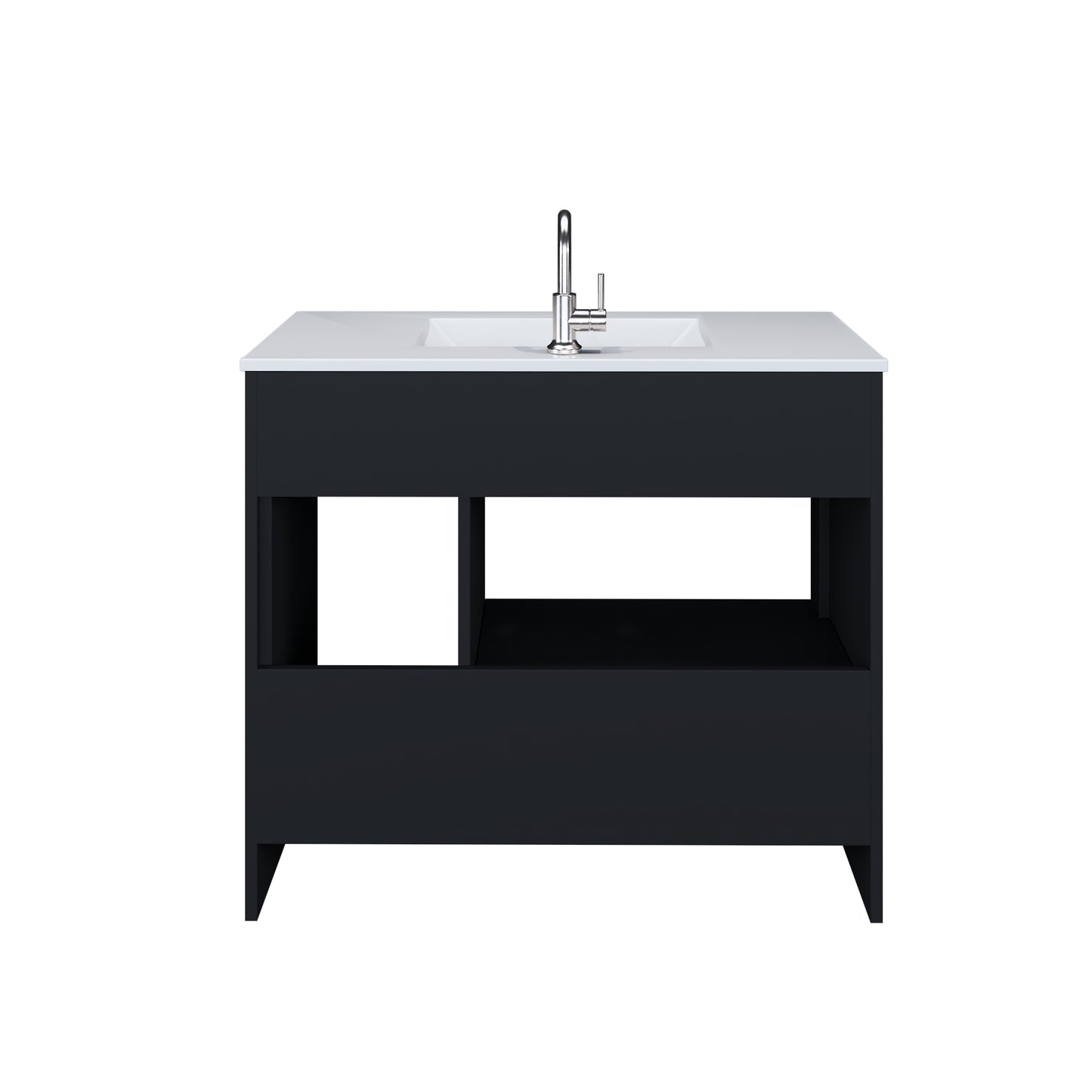 Flow 40" Bathroom Vanity with integrated counter top Right Side Drawers