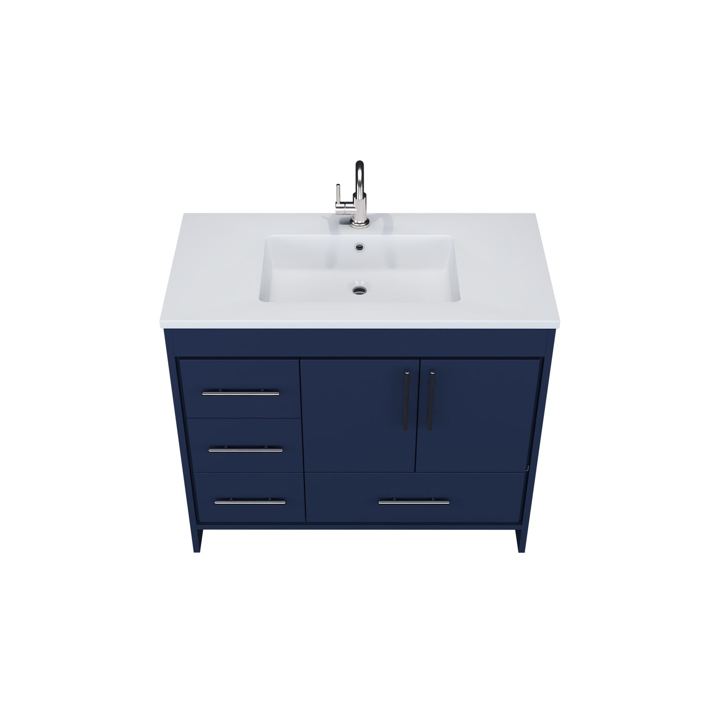 Flow 40" Bathroom Vanity with integrated counter top Left Side Drawers