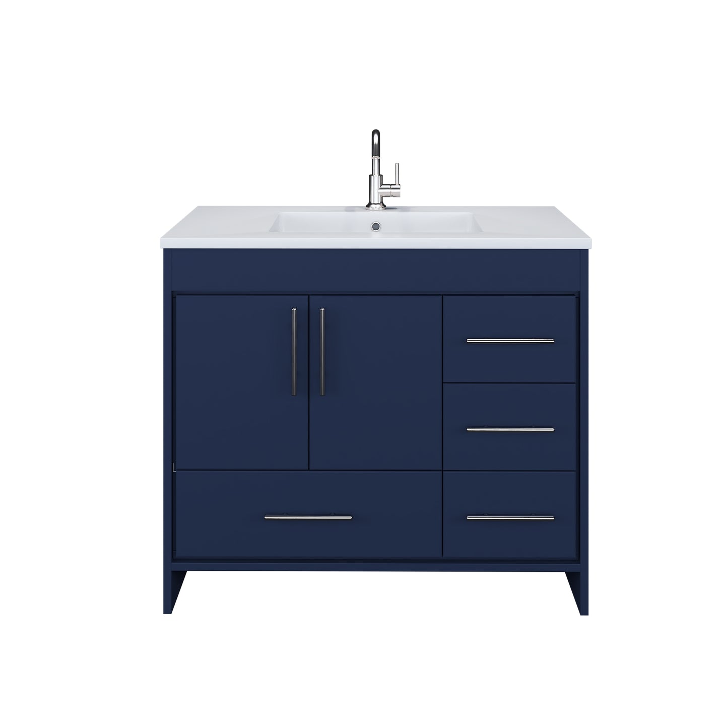 Flow 40" Bathroom Vanity with integrated counter top Right Side Drawers