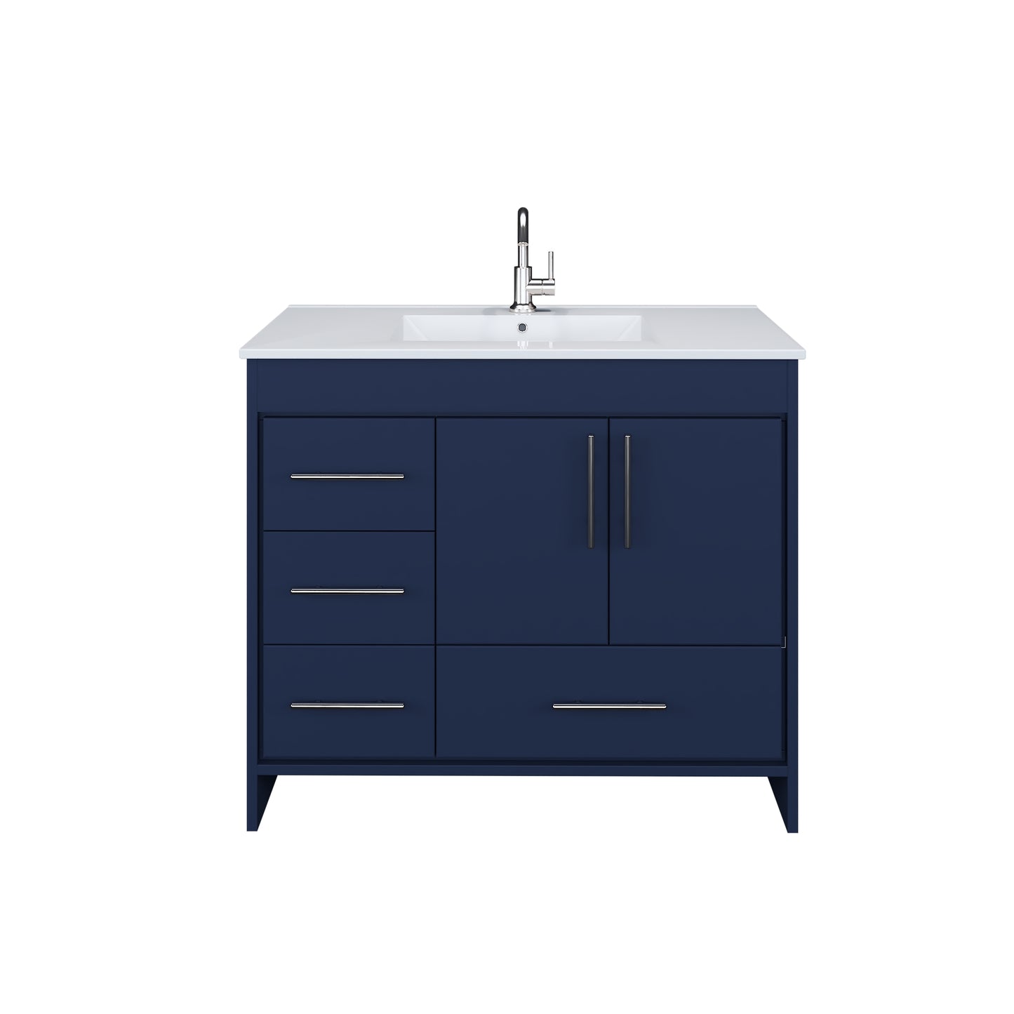 Flow 40" Bathroom Vanity with integrated counter top Left Side Drawers