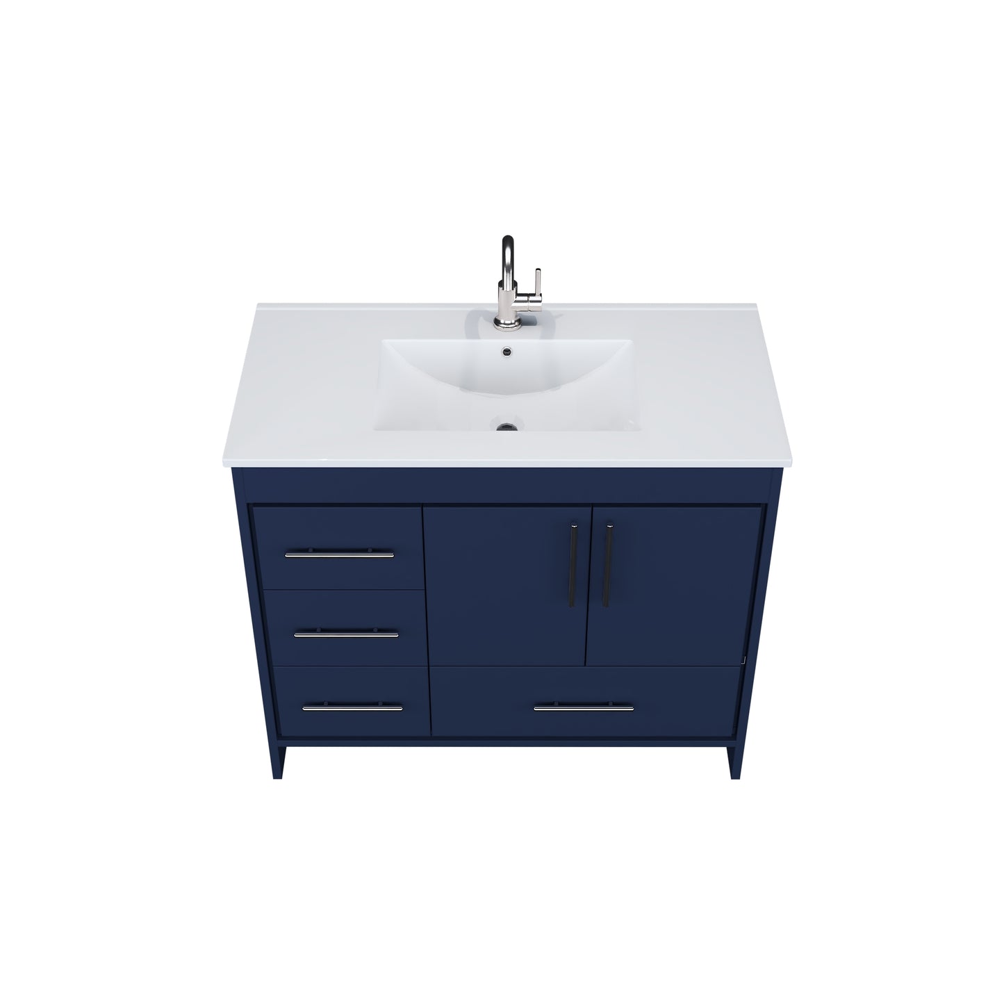 Flow 40" Bathroom Vanity with integrated counter top Left Side Drawers