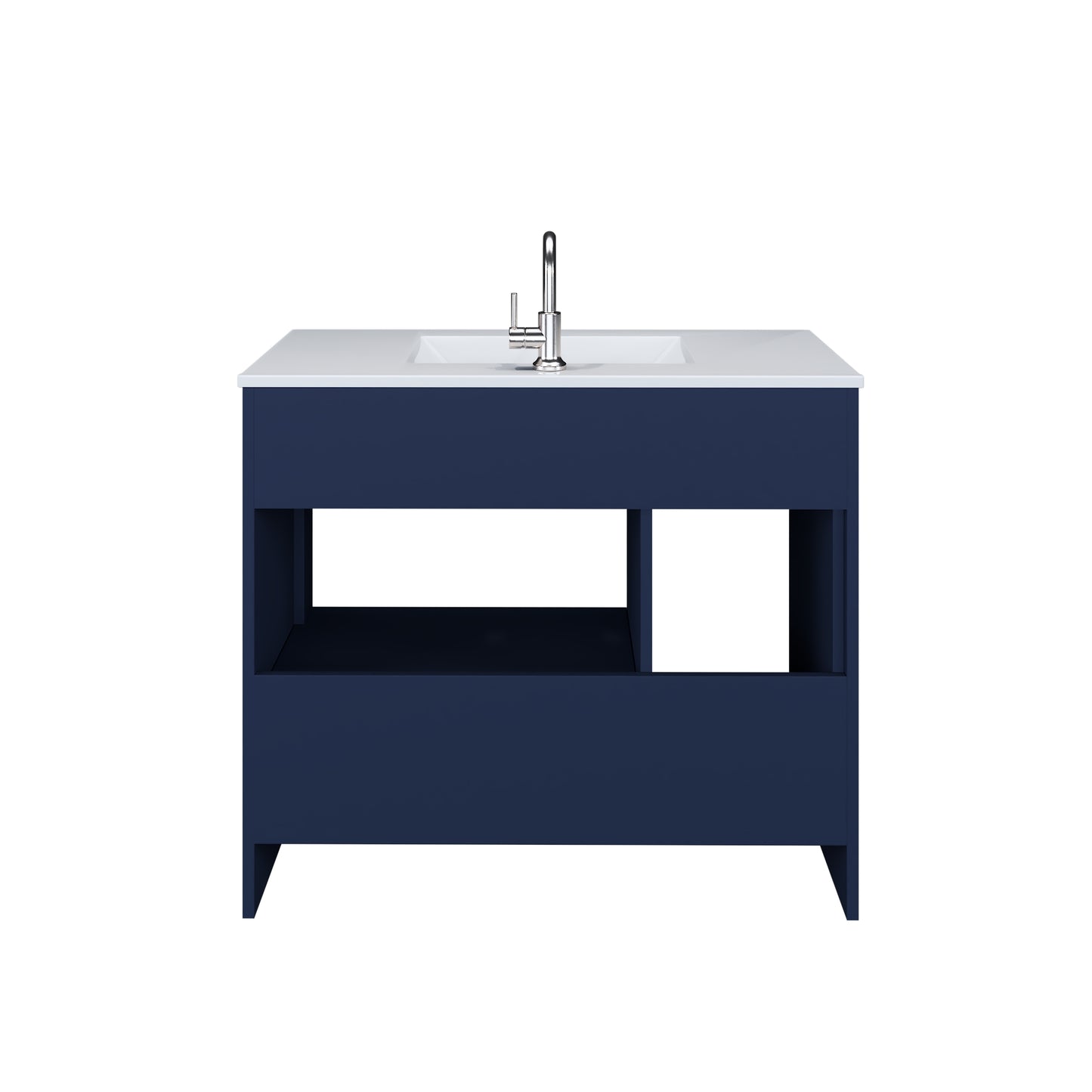 Flow 40" Bathroom Vanity with integrated counter top Left Side Drawers