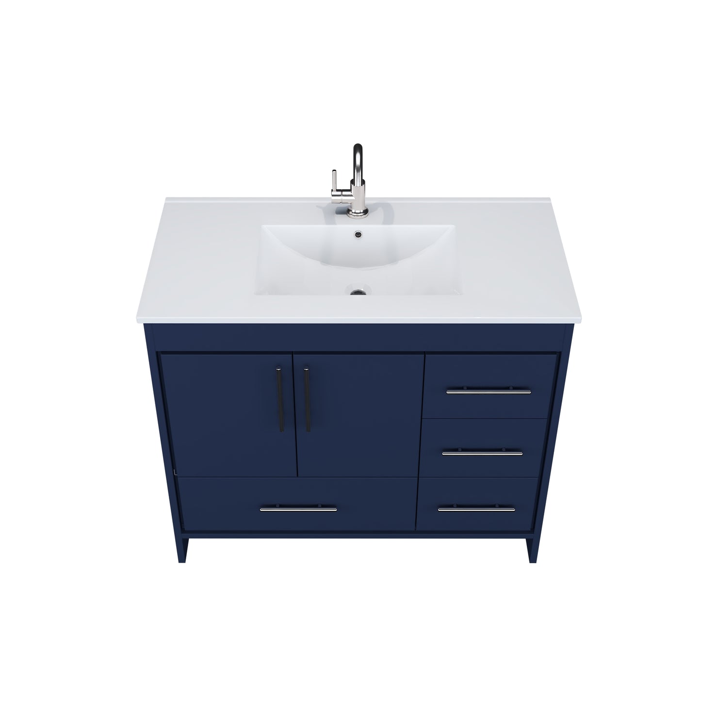 Flow 40" Bathroom Vanity with integrated counter top Right Side Drawers