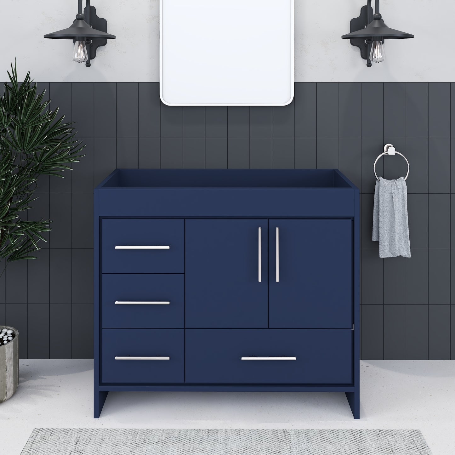Flow 40" Bathroom Vanity Left Side Drawers Cabinet Only