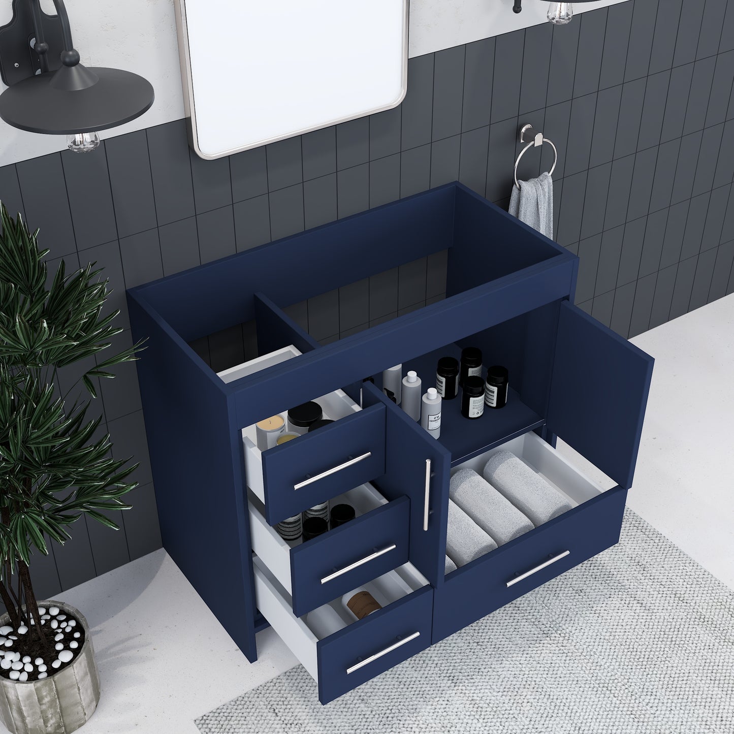 Flow 40" Bathroom Vanity Left Side Drawers Cabinet Only