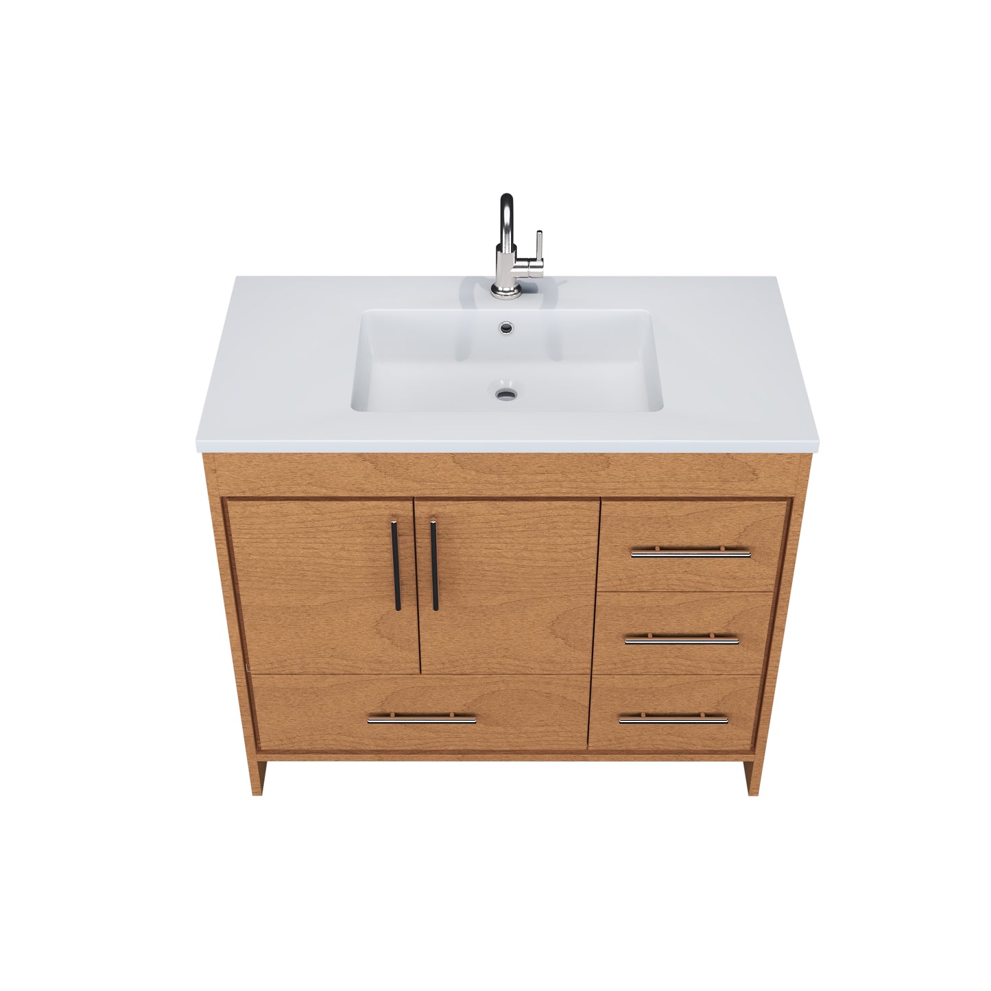 Flow 40" Bathroom Vanity with integrated counter top Right Side Drawers