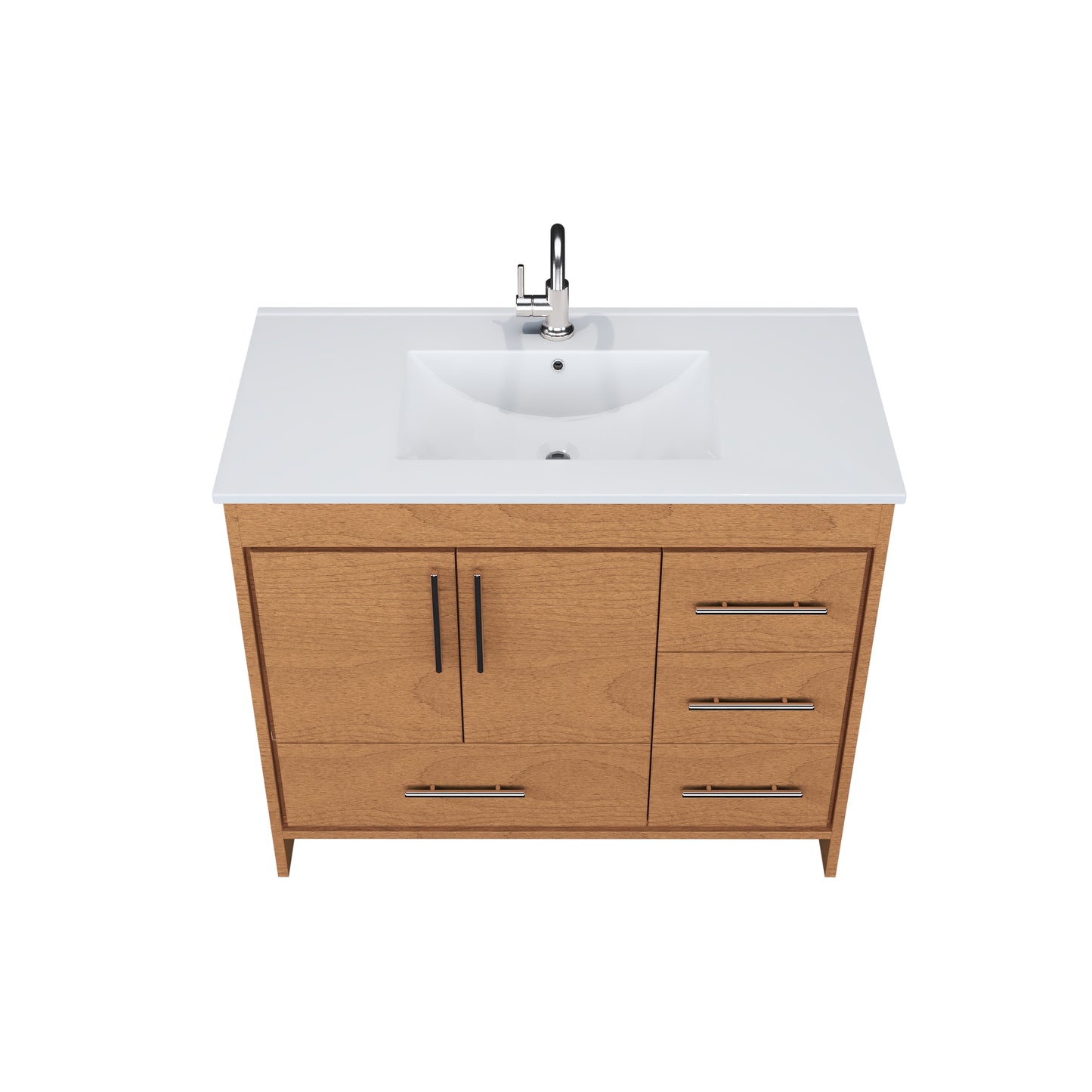 Flow 40" Bathroom Vanity with integrated counter top Right Side Drawers