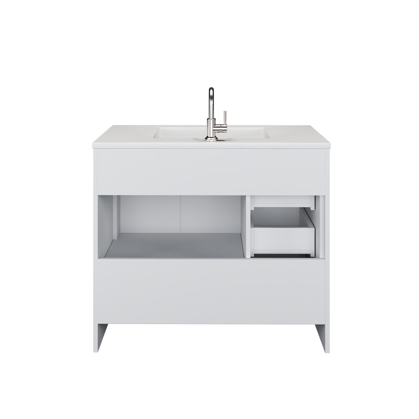 Flow 40" Bathroom Vanity with integrated counter top Left Side Drawers