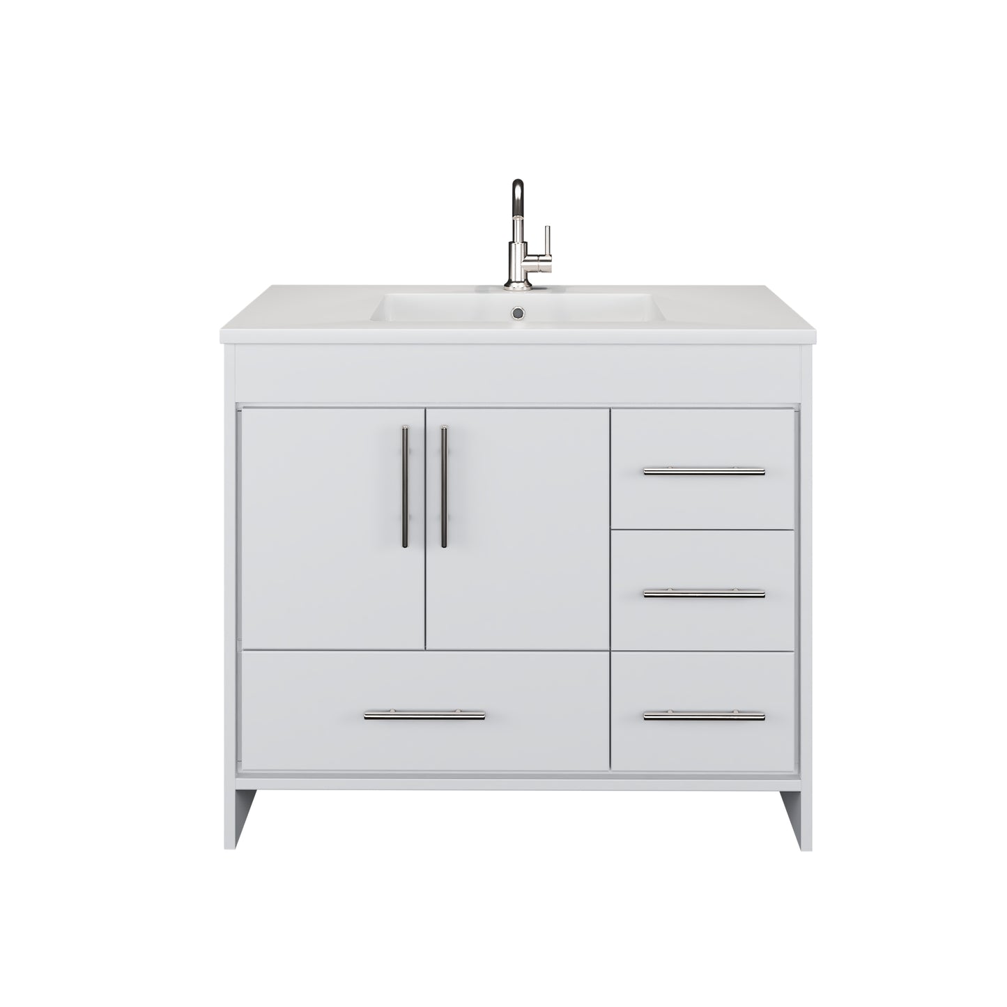Flow 40" Bathroom Vanity with integrated counter top Right Side Drawers
