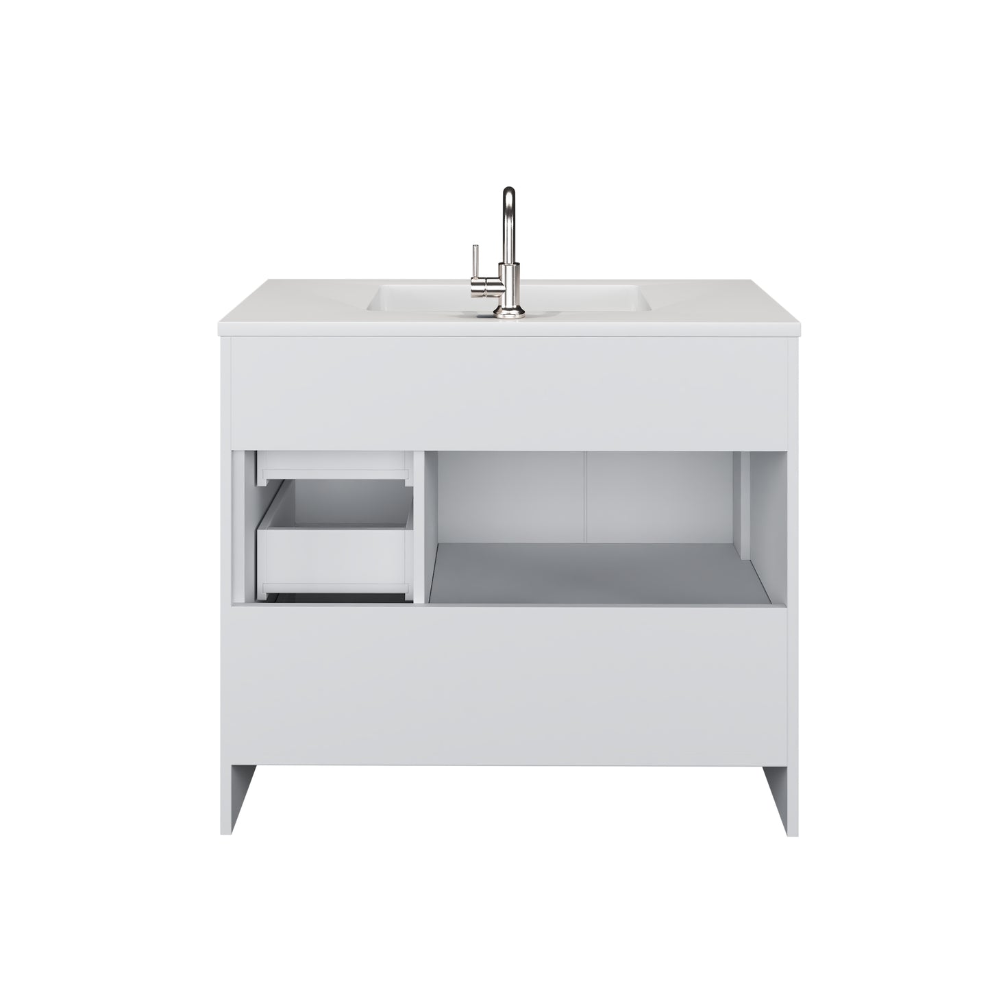 Flow 40" Bathroom Vanity with integrated counter top Right Side Drawers