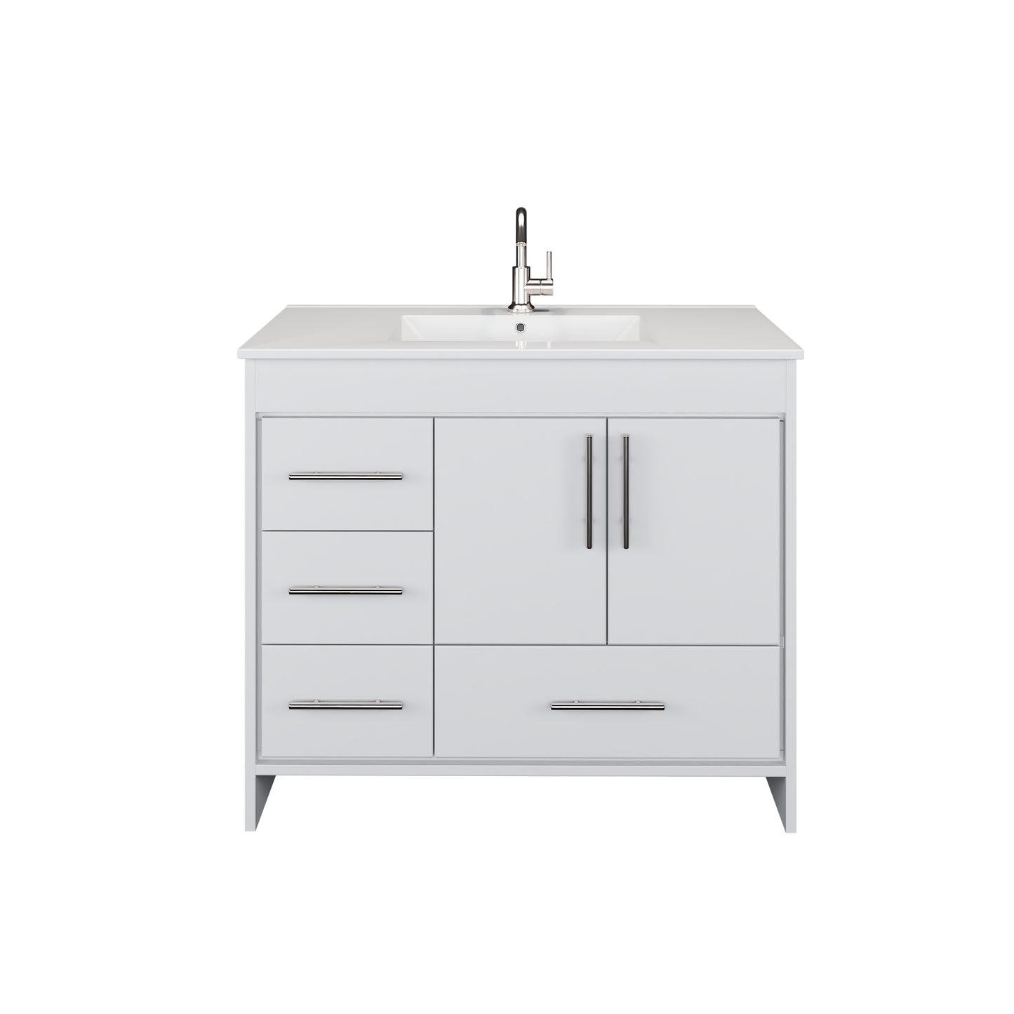 Flow 40" Bathroom Vanity with integrated counter top Left Side Drawers