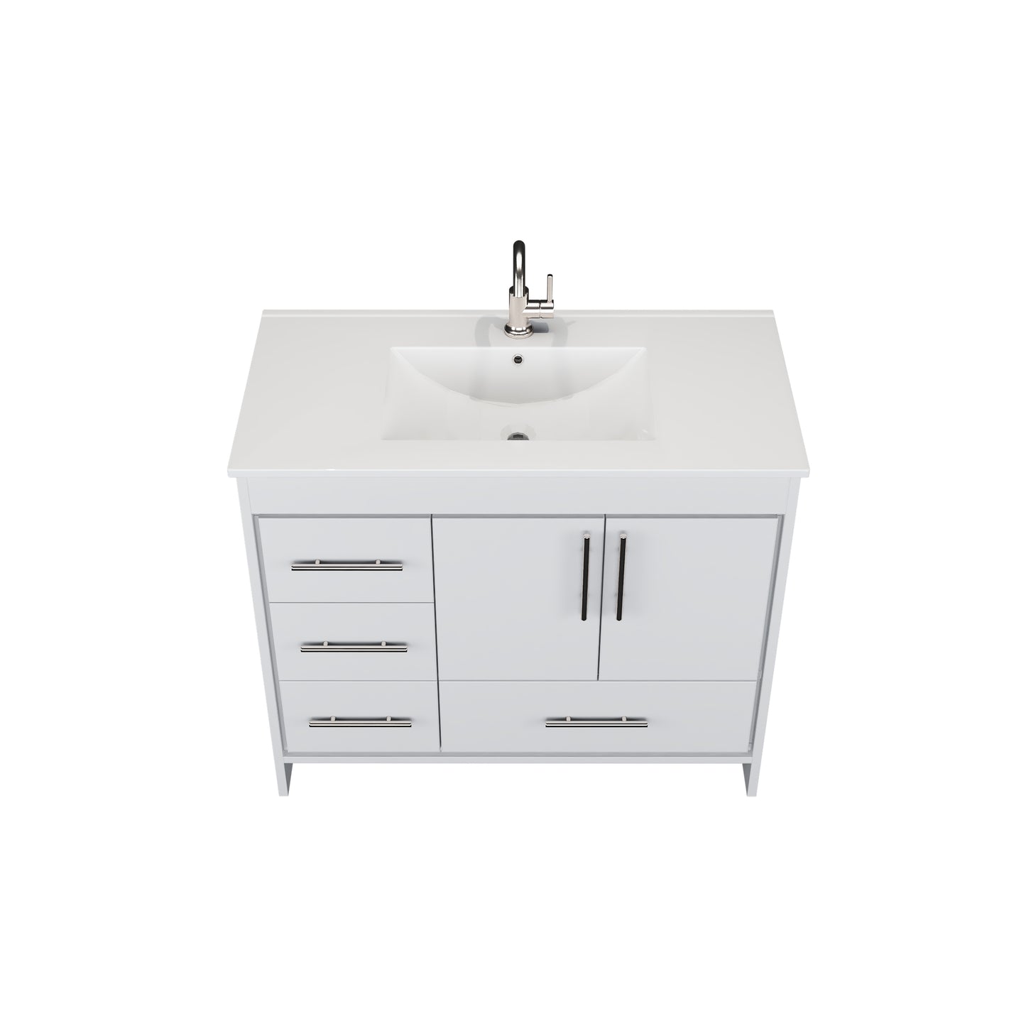 Flow 40" Bathroom Vanity with integrated counter top Left Side Drawers