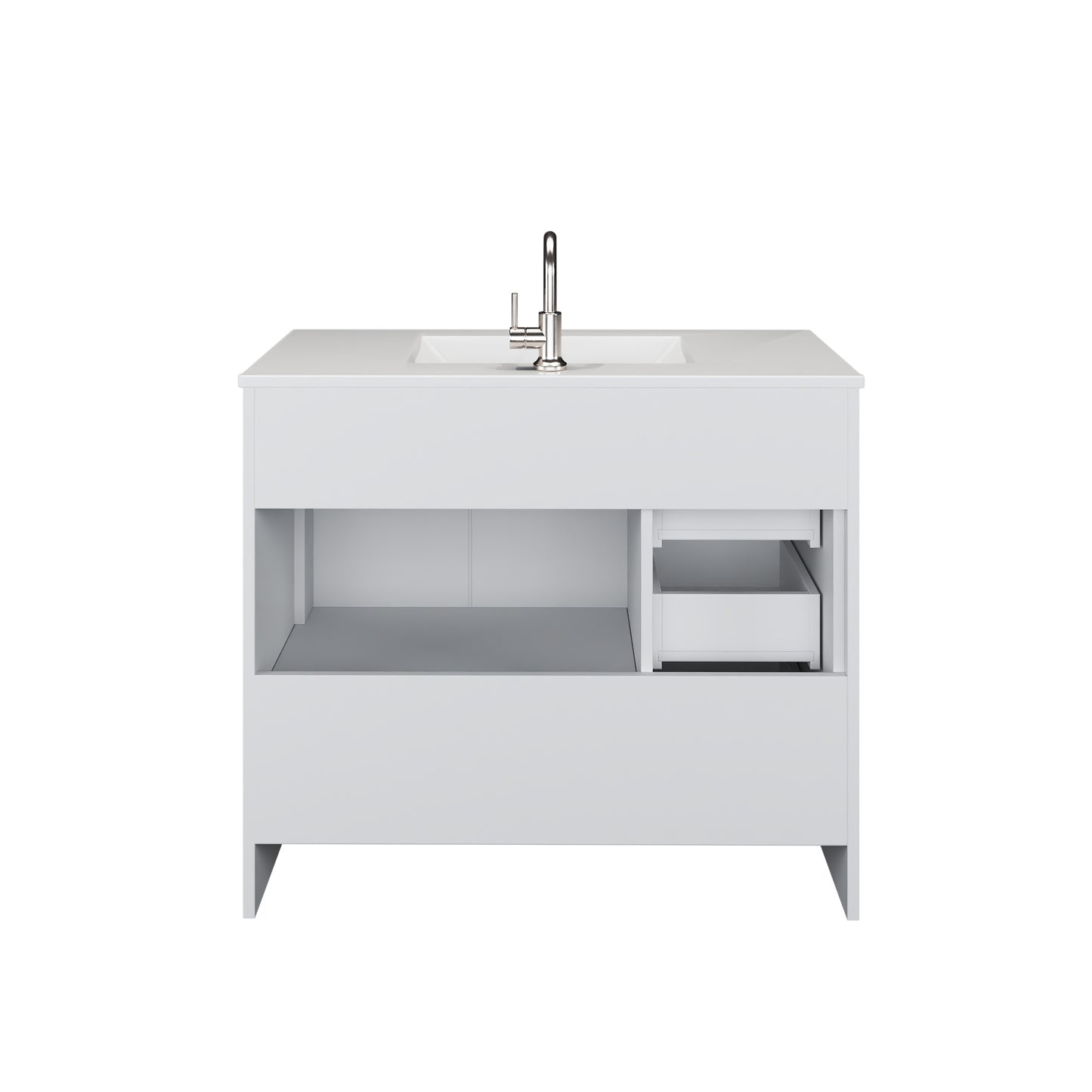Flow 40" Bathroom Vanity with integrated counter top Left Side Drawers